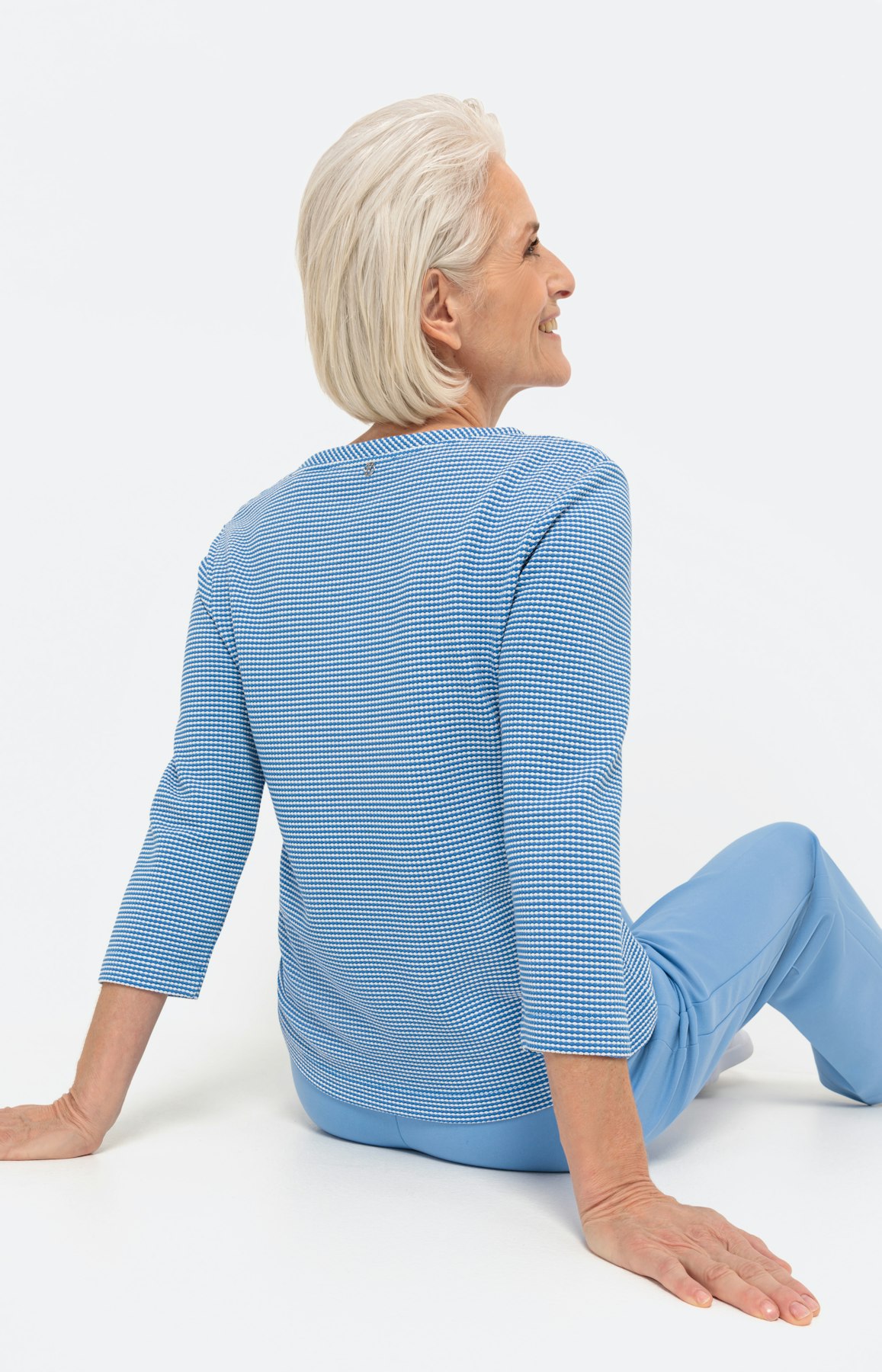 Gestructureerd sweatshirt met 3/4-mouwen