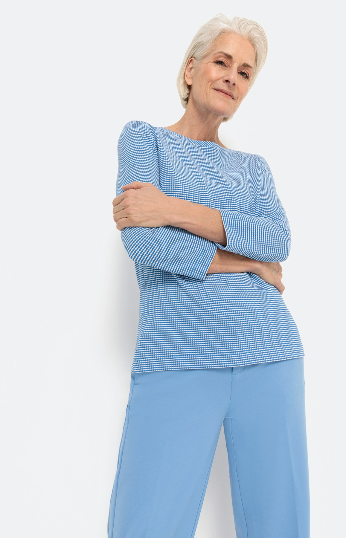 Gestructureerd sweatshirt met 3/4-mouwen