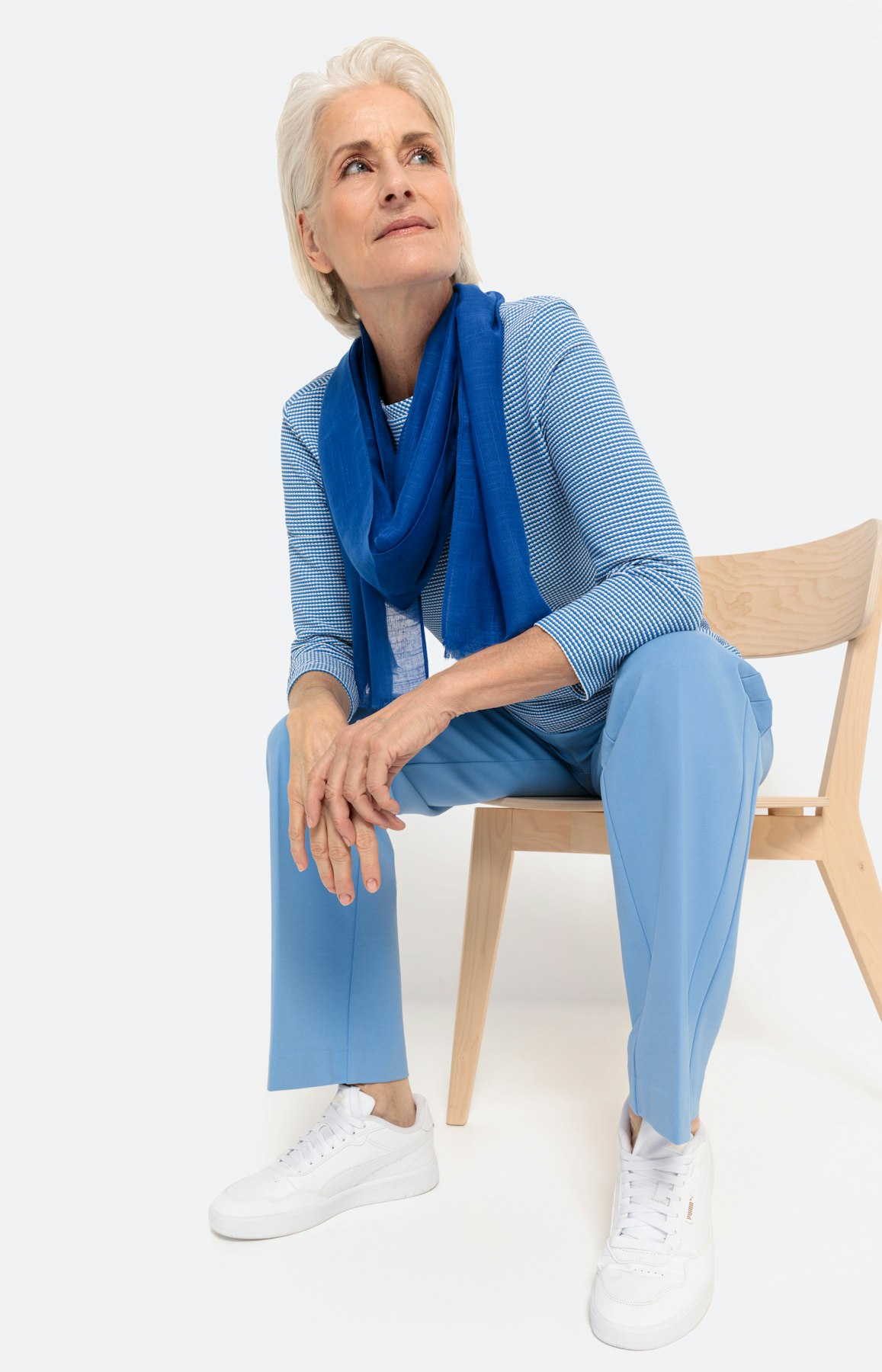 Gestructureerd sweatshirt met 3/4-mouwen