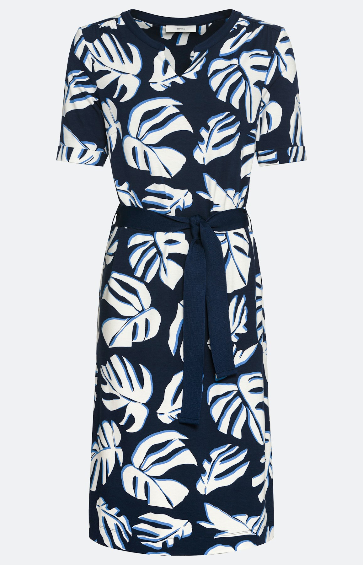 Jerseykleid mit botanischem Print, navy