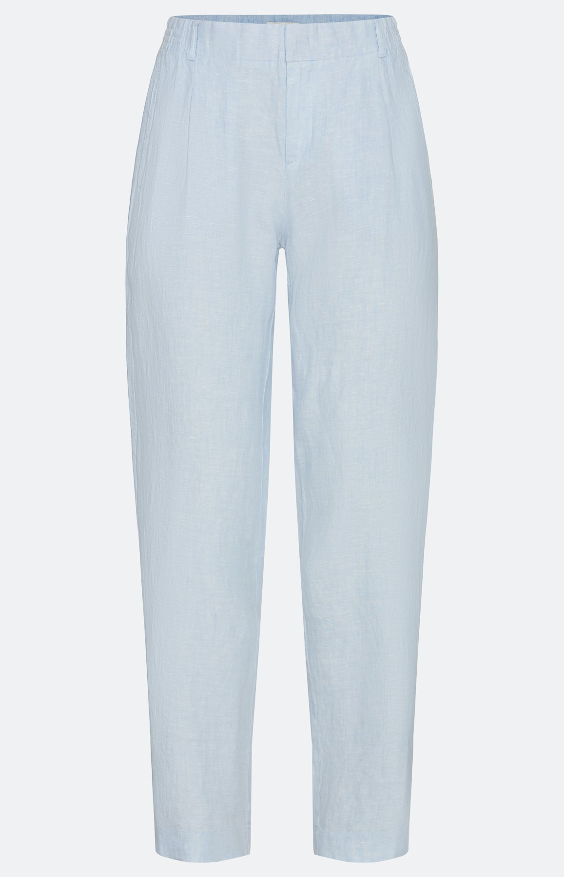 Schmale Hose aus Leinen, hellblau