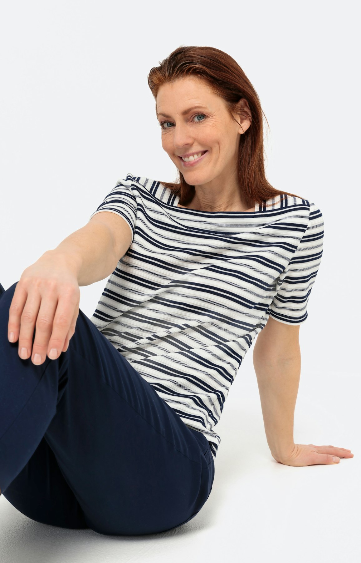 Gestreept shirt met korte mouwen