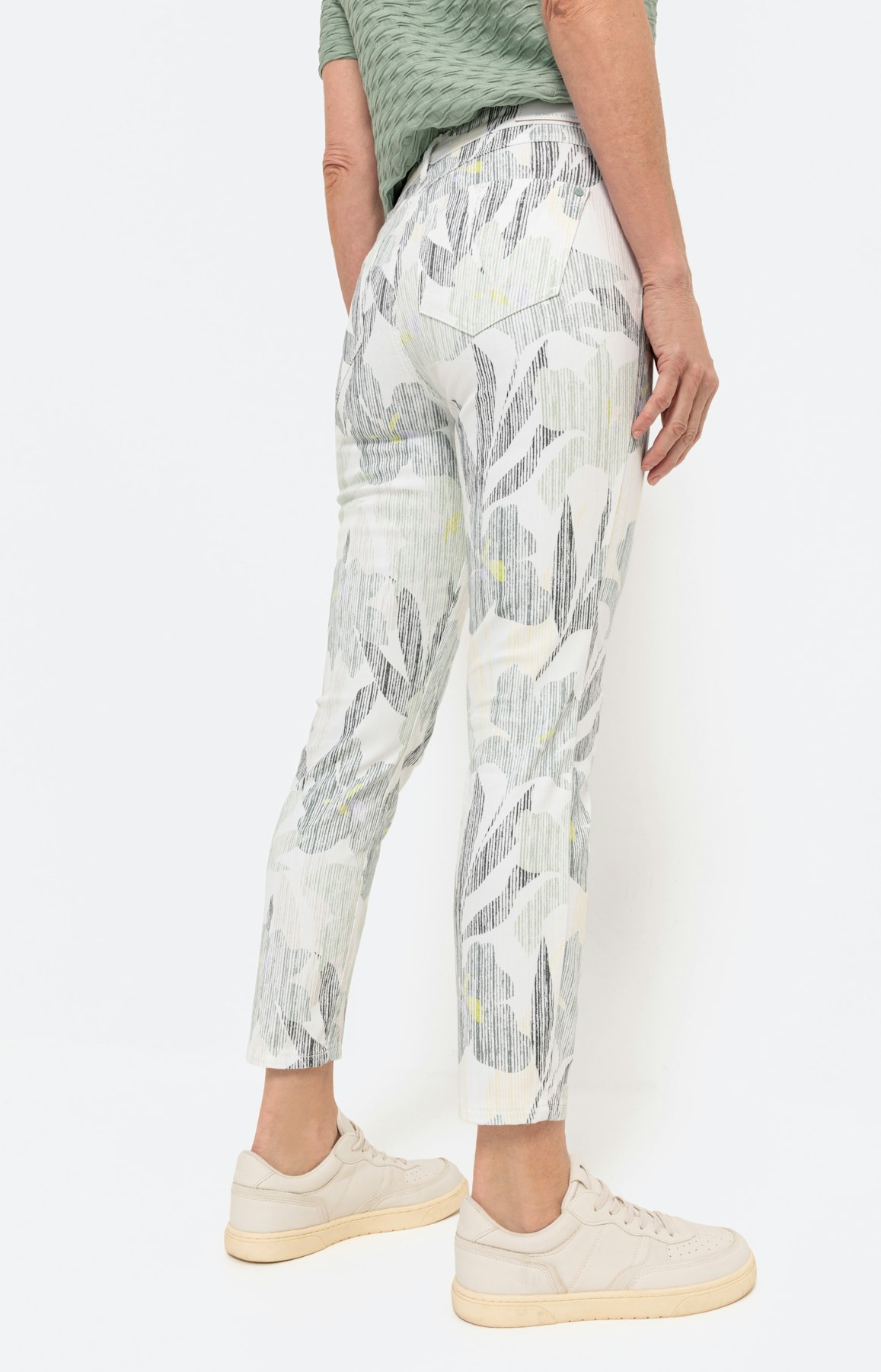 7/8 Jeans, Blumenprint, aloe