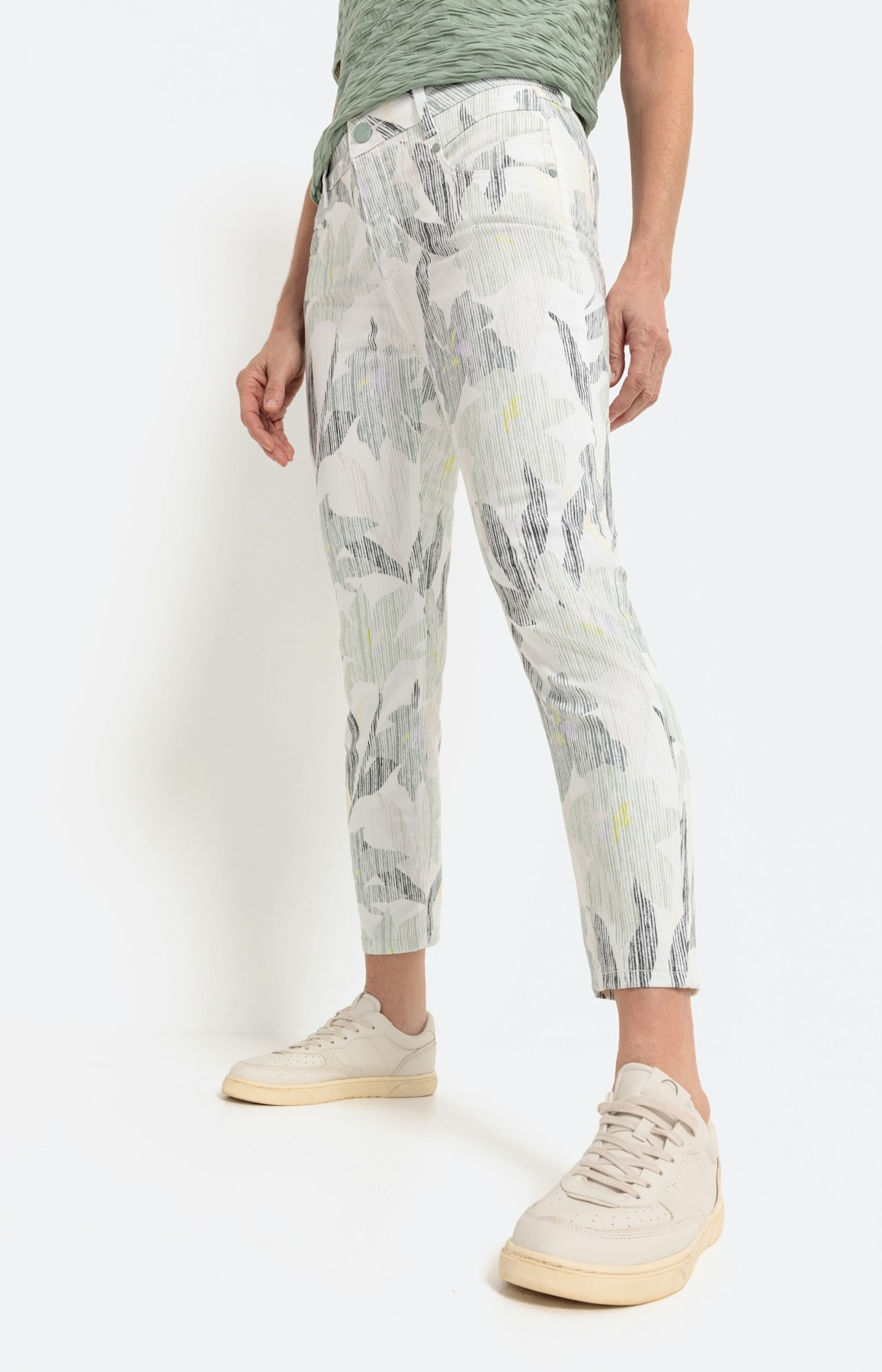 7/8 Jeans, Blumenprint, aloe