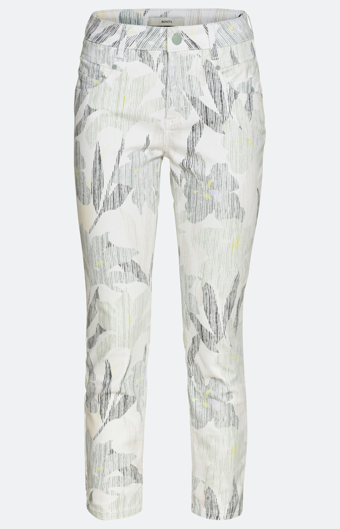 7/8 Jeans, Blumenprint, aloe