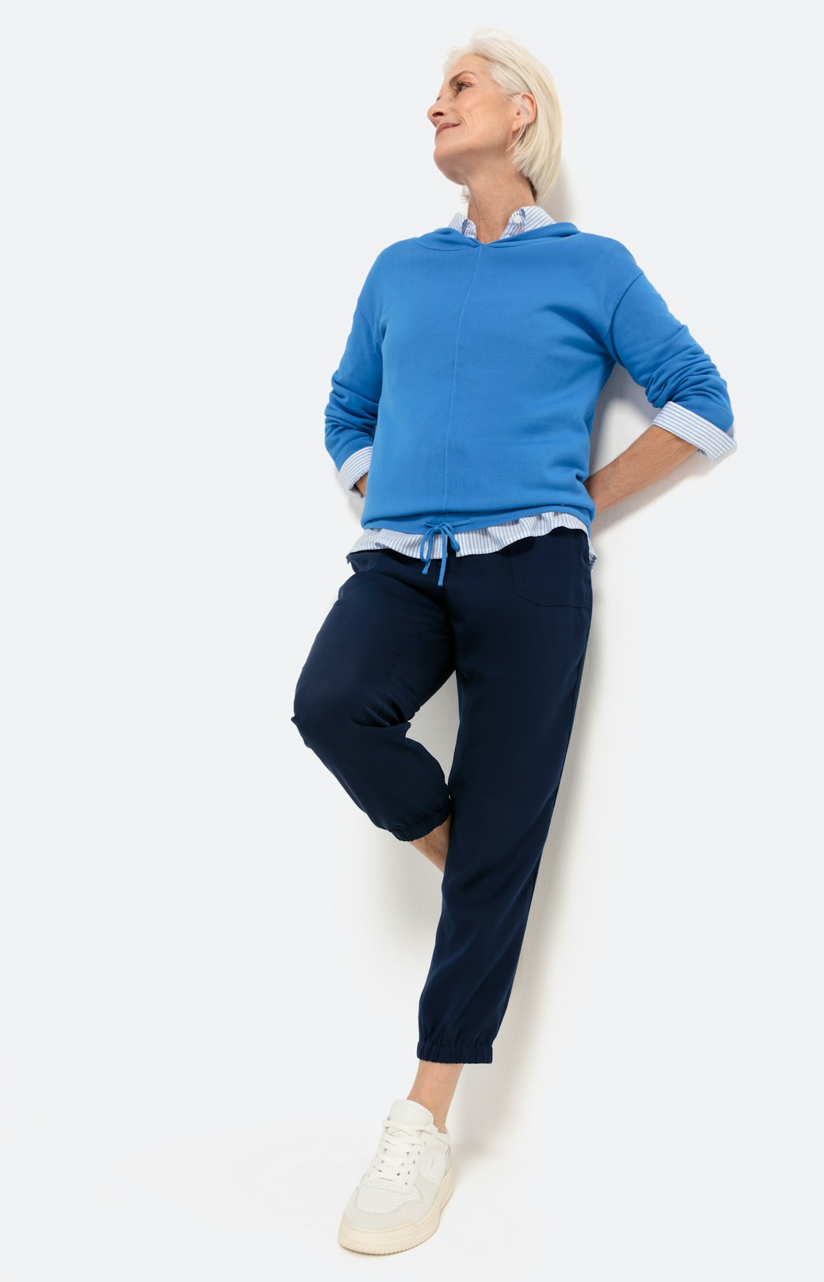 Capuchontrui met 3/4-mouwen