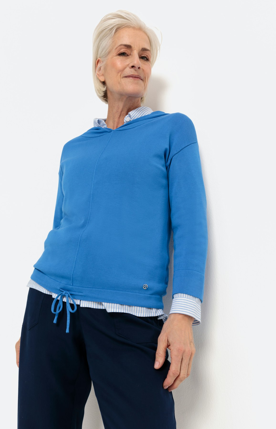 Capuchontrui met 3/4-mouwen