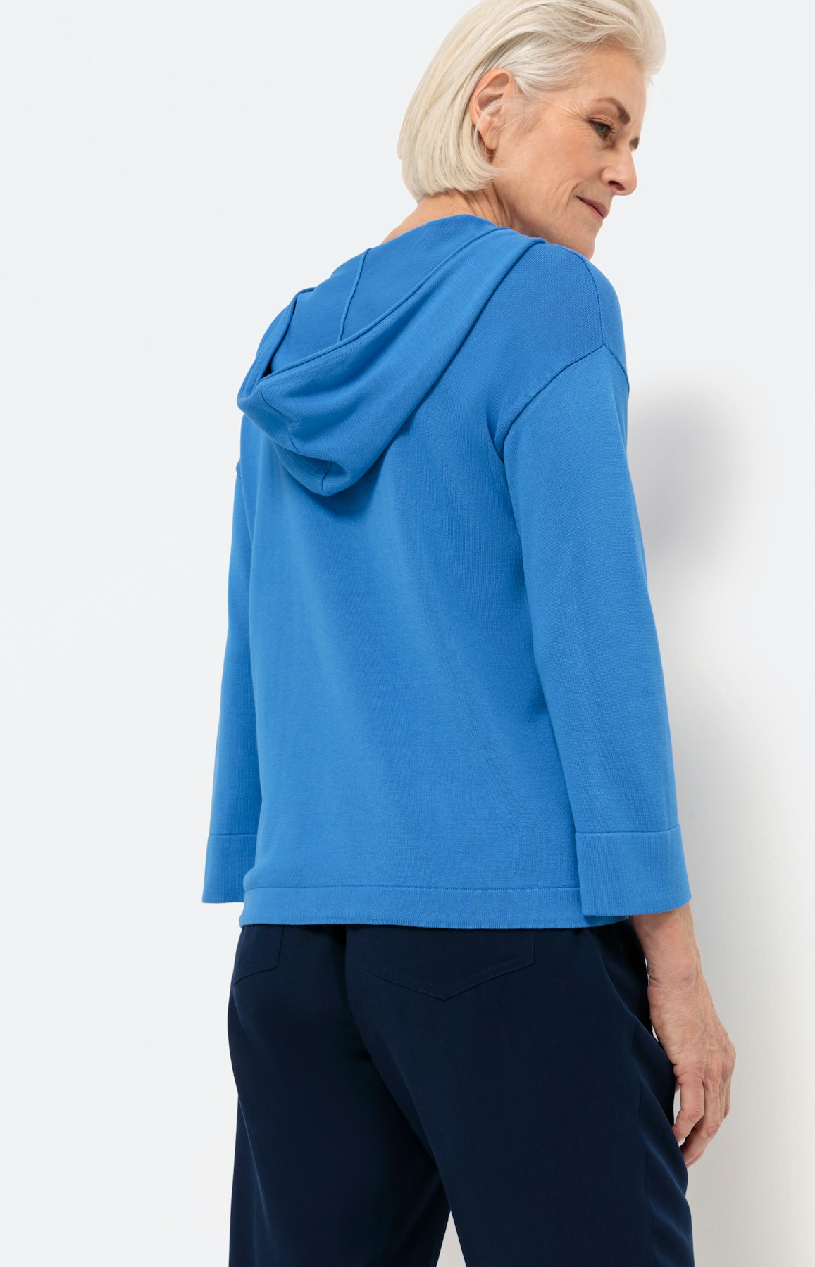 Capuchontrui met 3/4-mouwen