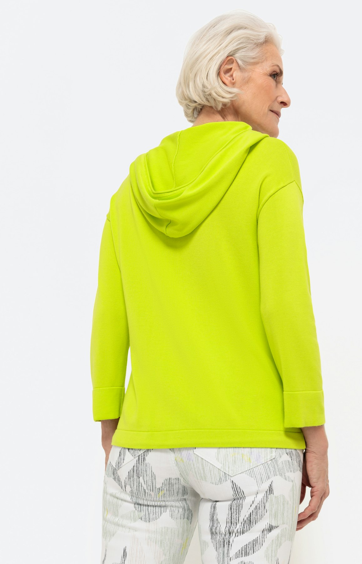 Pullover mit 3/4-Ärmel und Kapuze