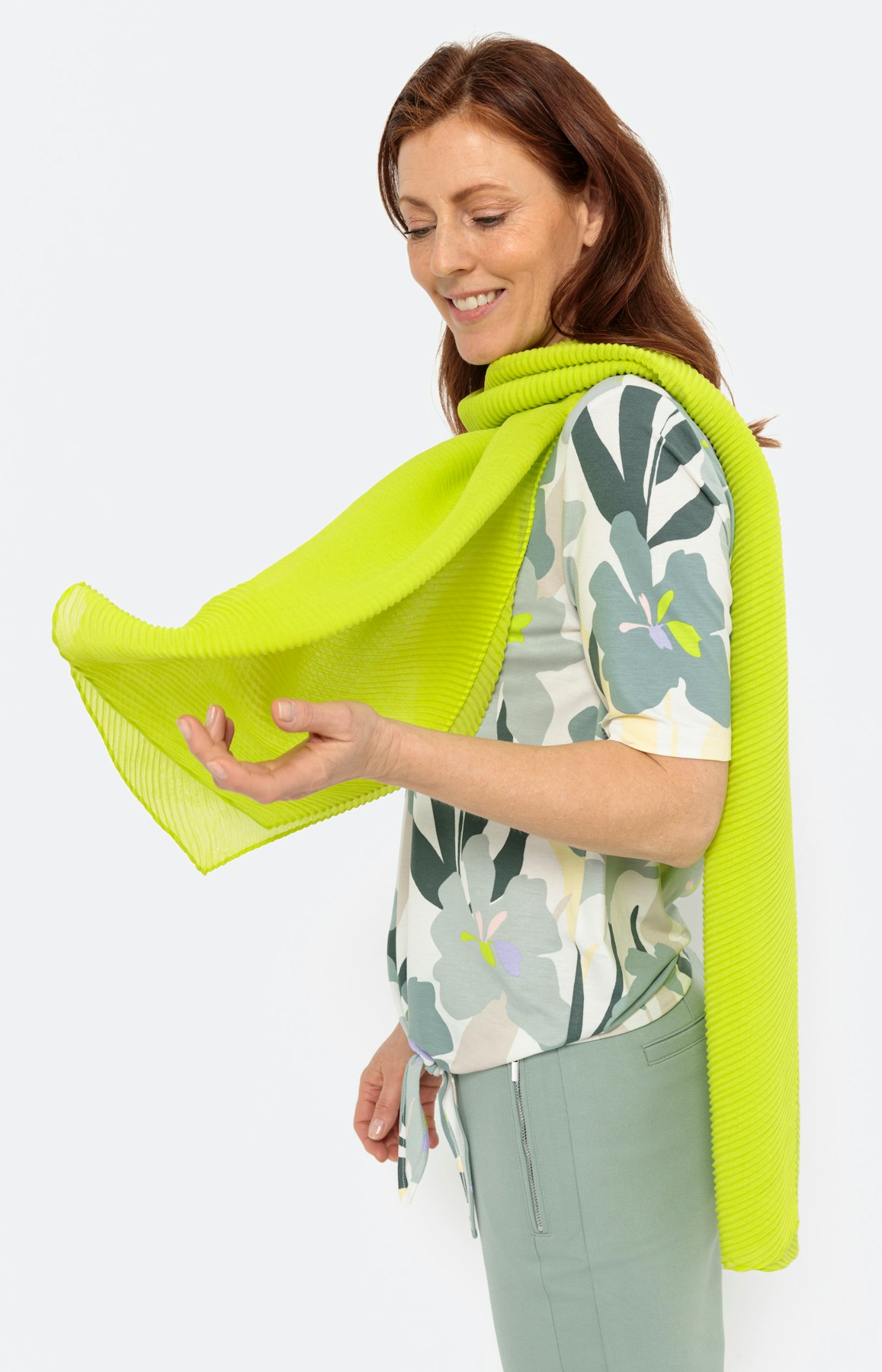 Effen sjaal met plooien