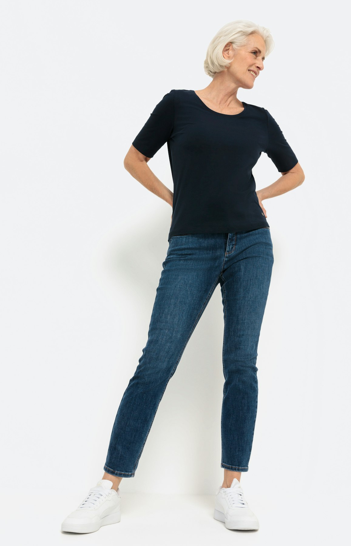 Basic T-shirt bio cotton, blauw