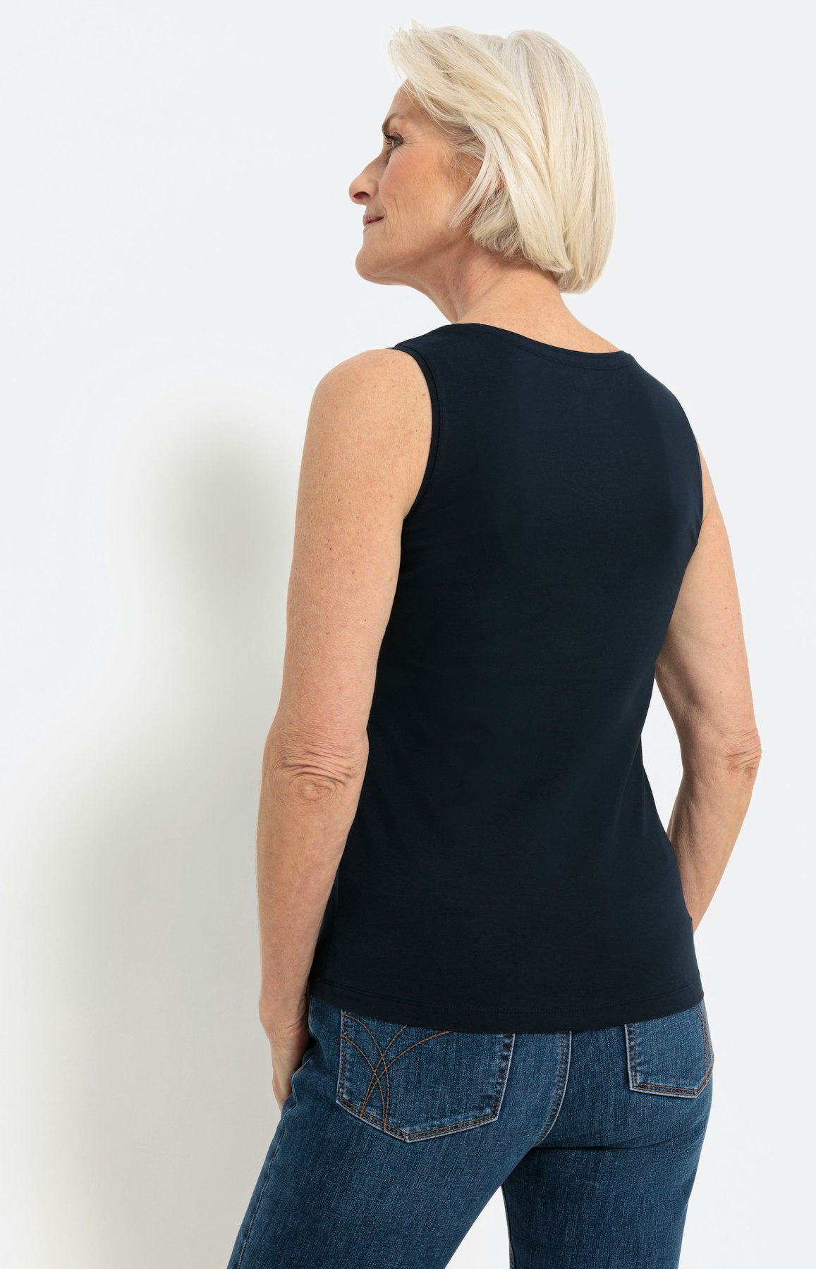 Basic Bio Baumwoll- Top, tintenblau