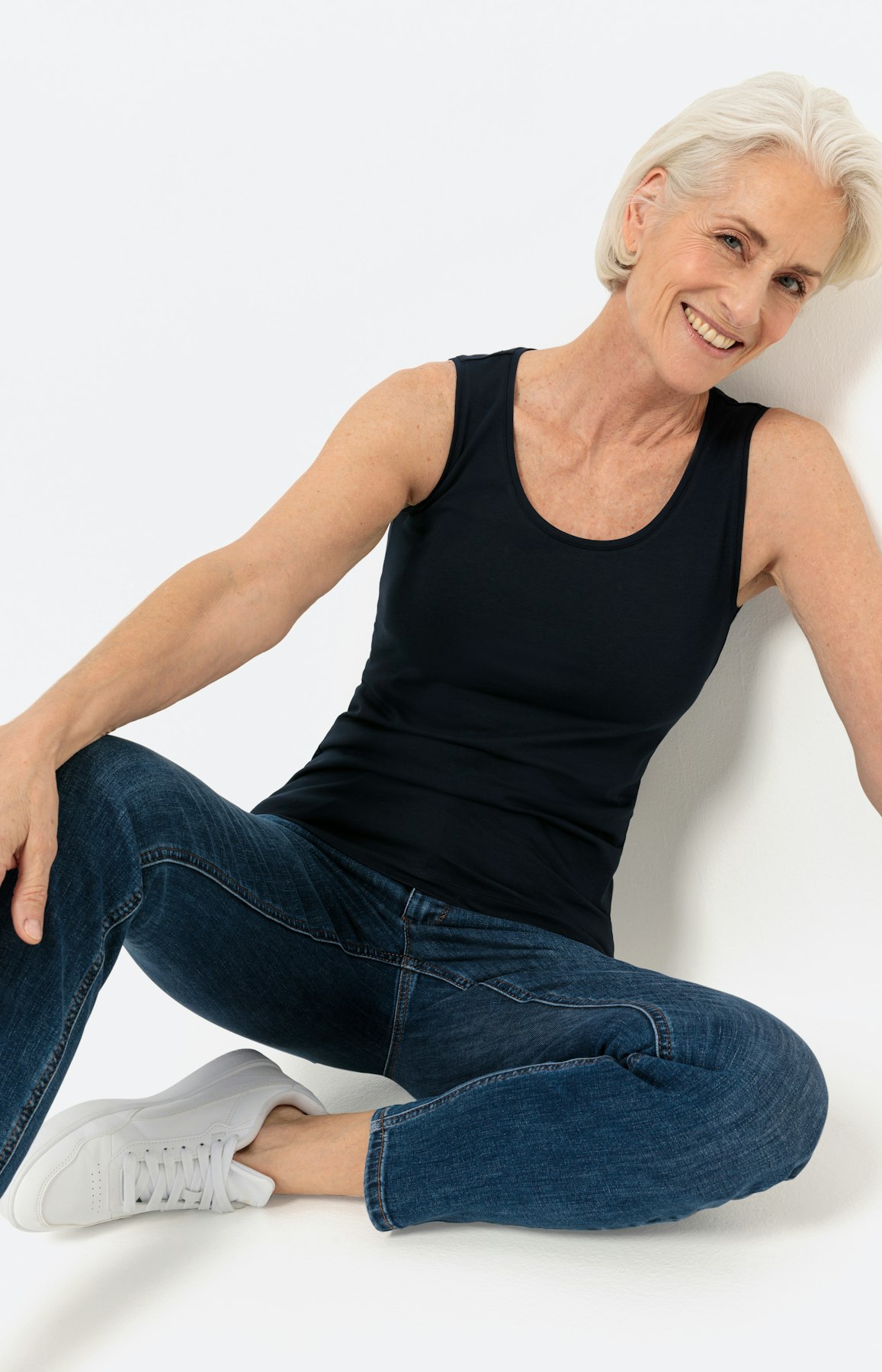 Basic Bio Baumwoll- Top, tintenblau