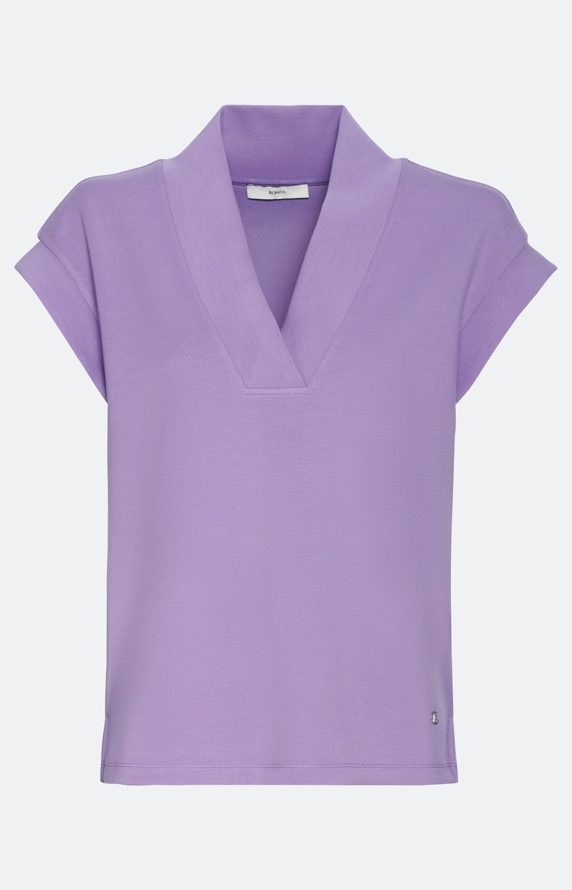 Sweatshirt met korte mouwen en V-hals