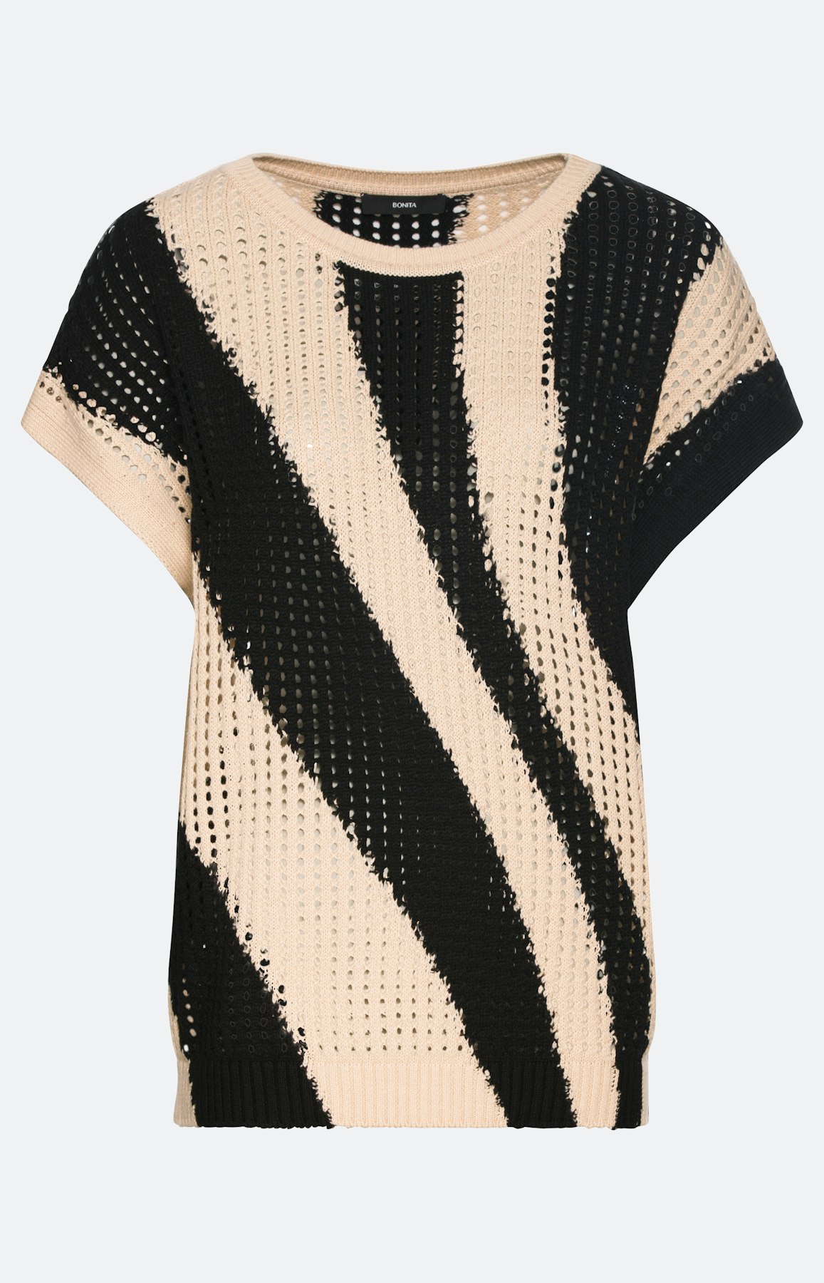 Ajourstrick Pullover mit Kurzarm