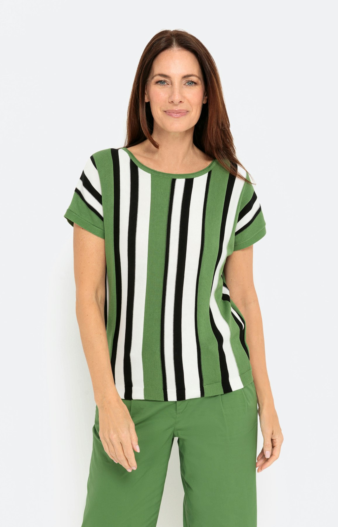 Gestreepte trui met korte mouwen