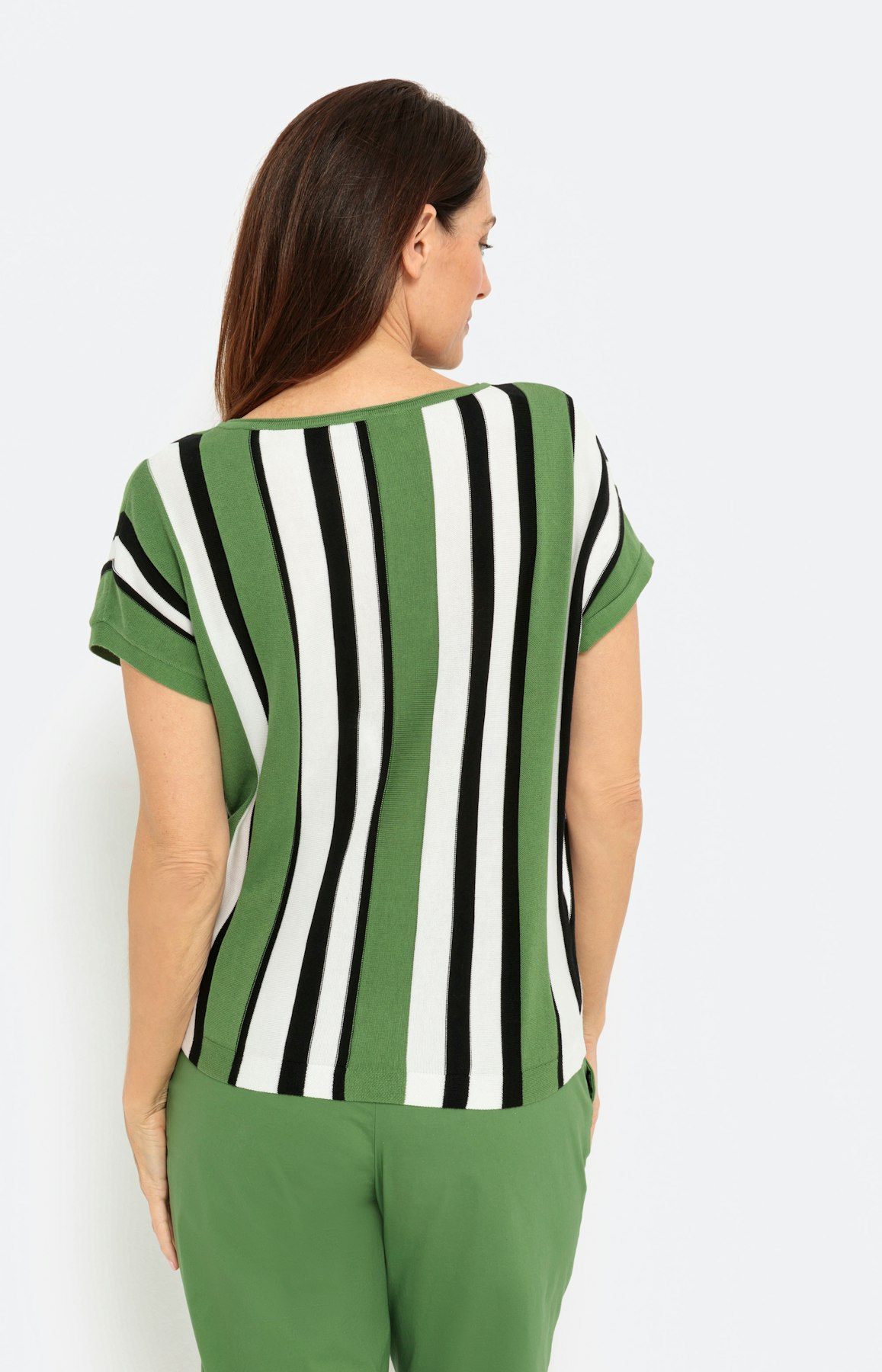 Gestreepte trui met korte mouwen