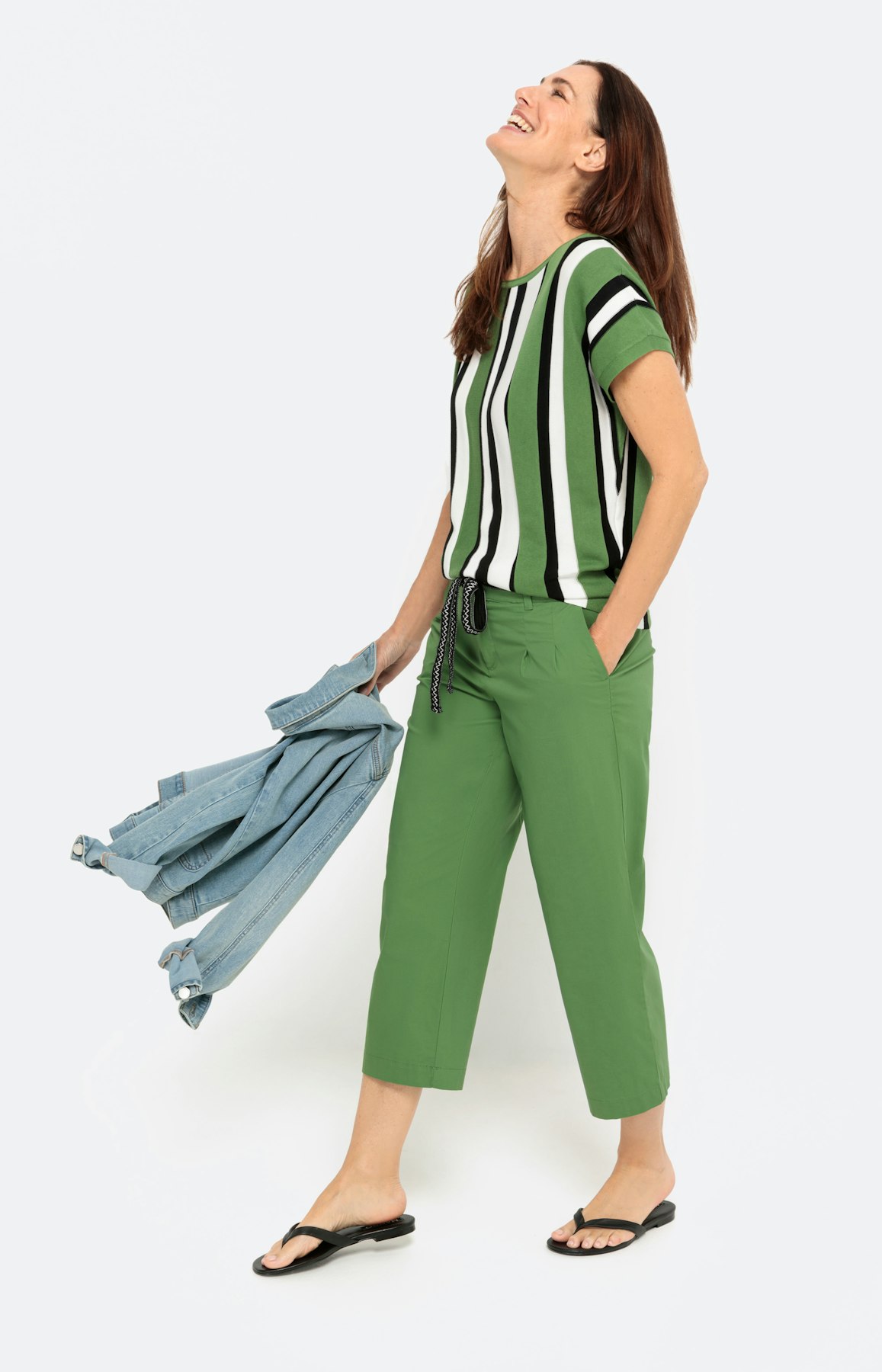 Gestreepte trui met korte mouwen