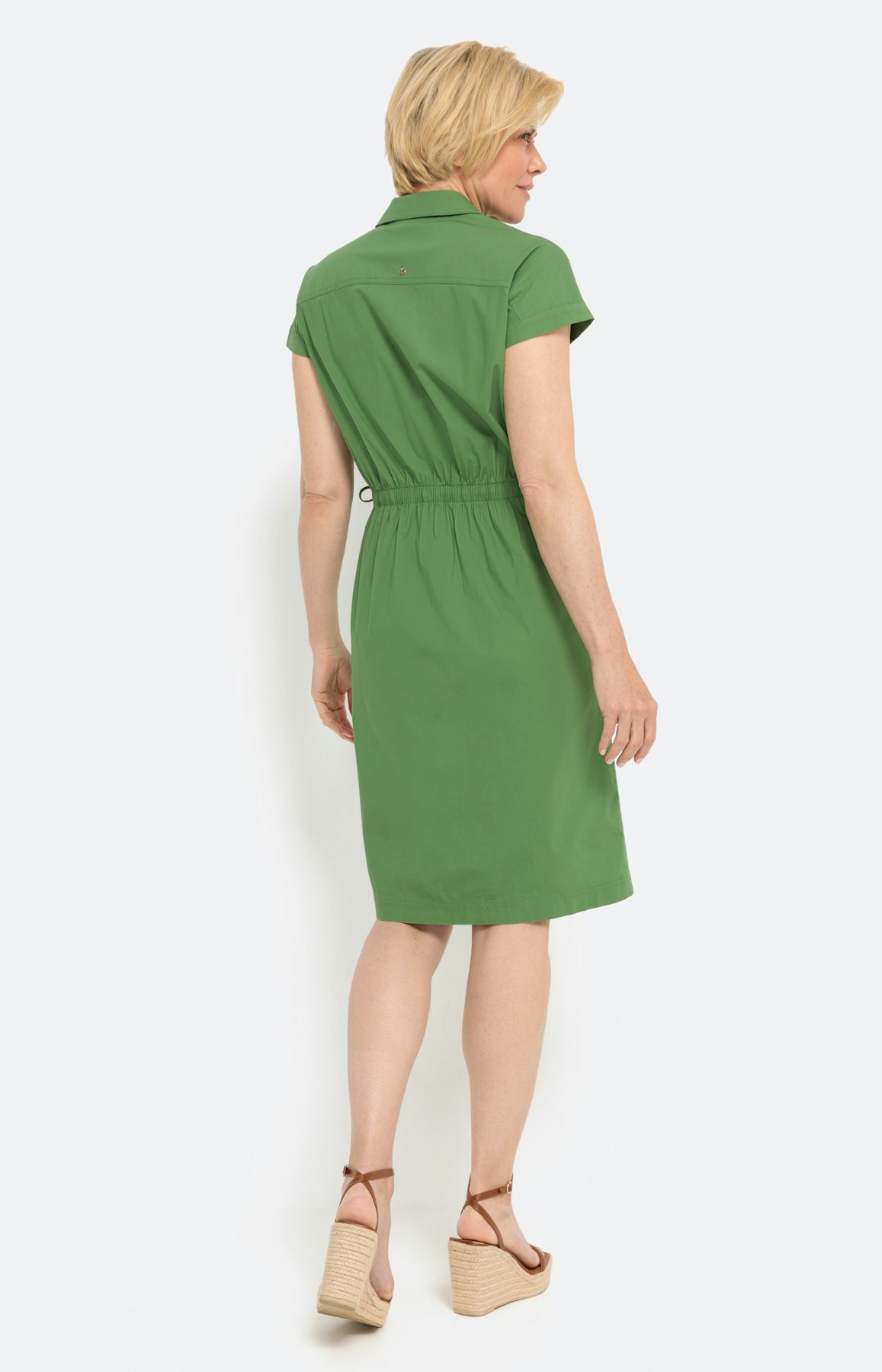 Papertouch-jurk in blousestijl, groen