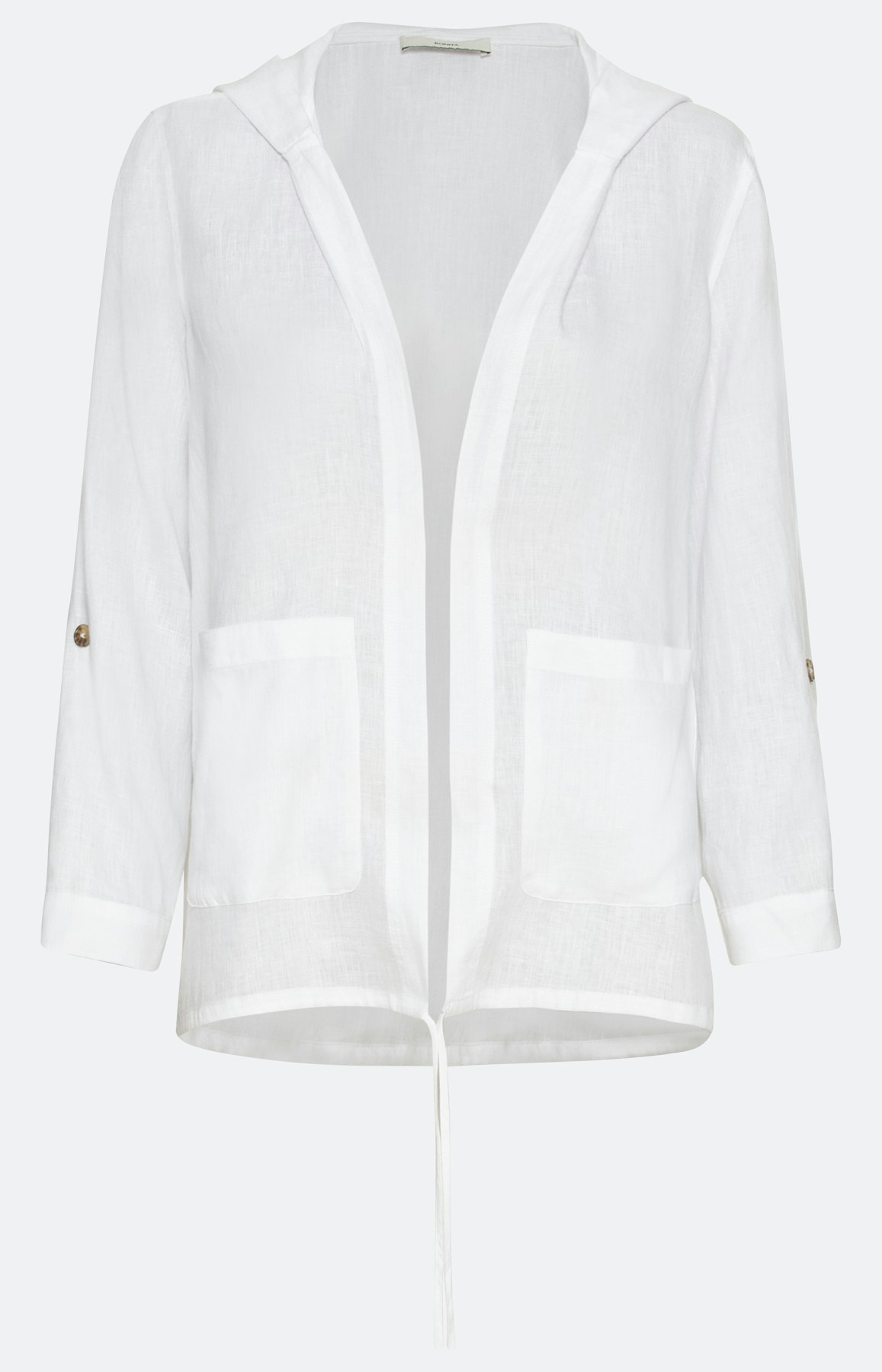 Capuchonjack van linnen met lange mouwen