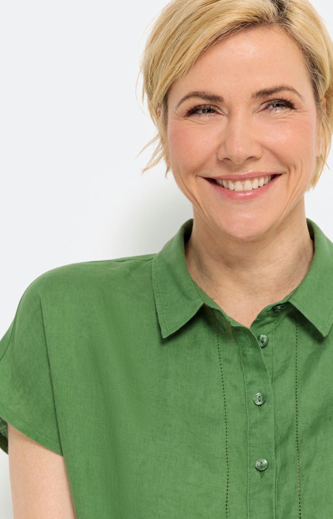 Linnen blouse met korte mouwen