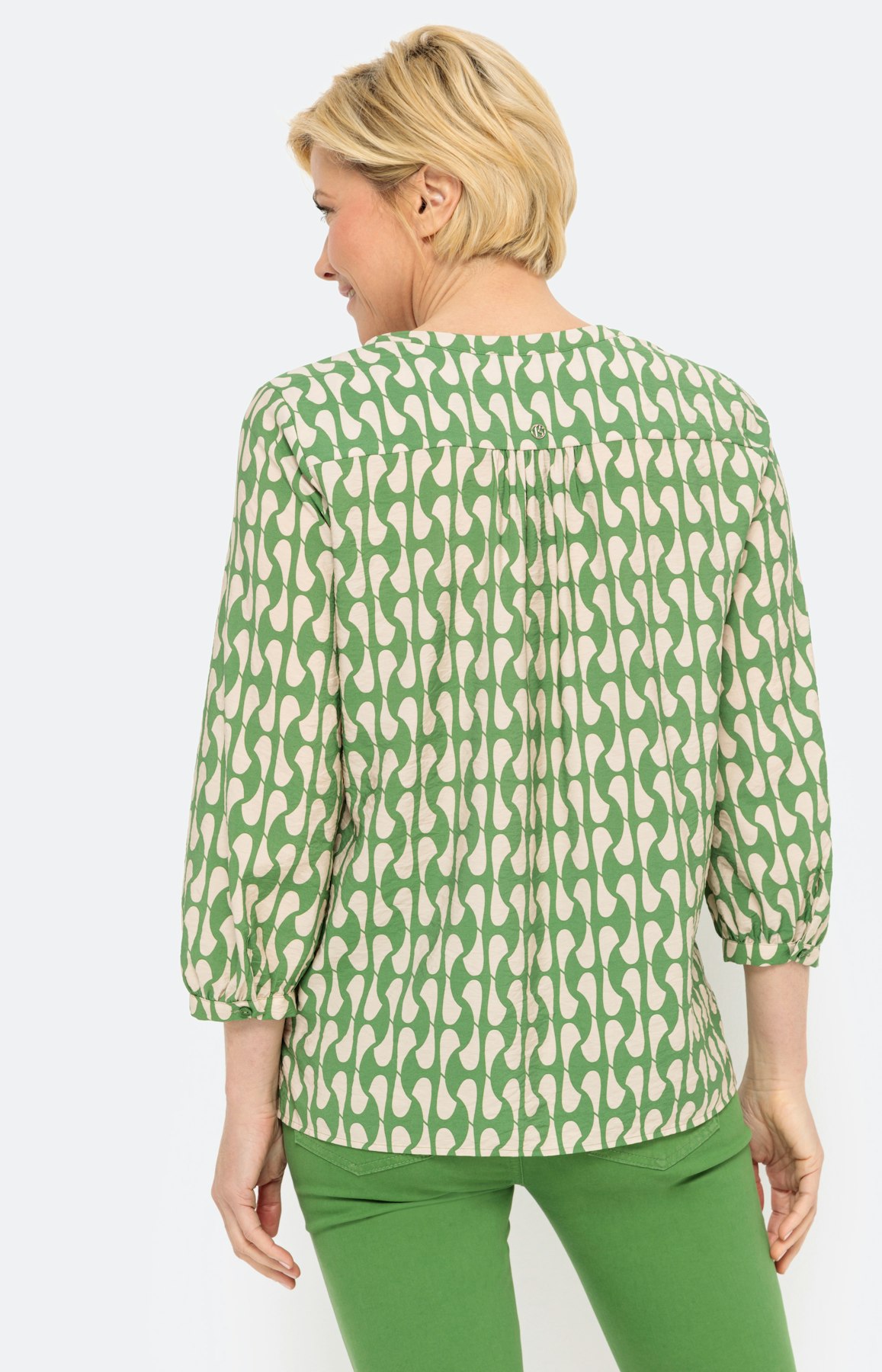 Gedessineerde blouse met 3/4-mouwen