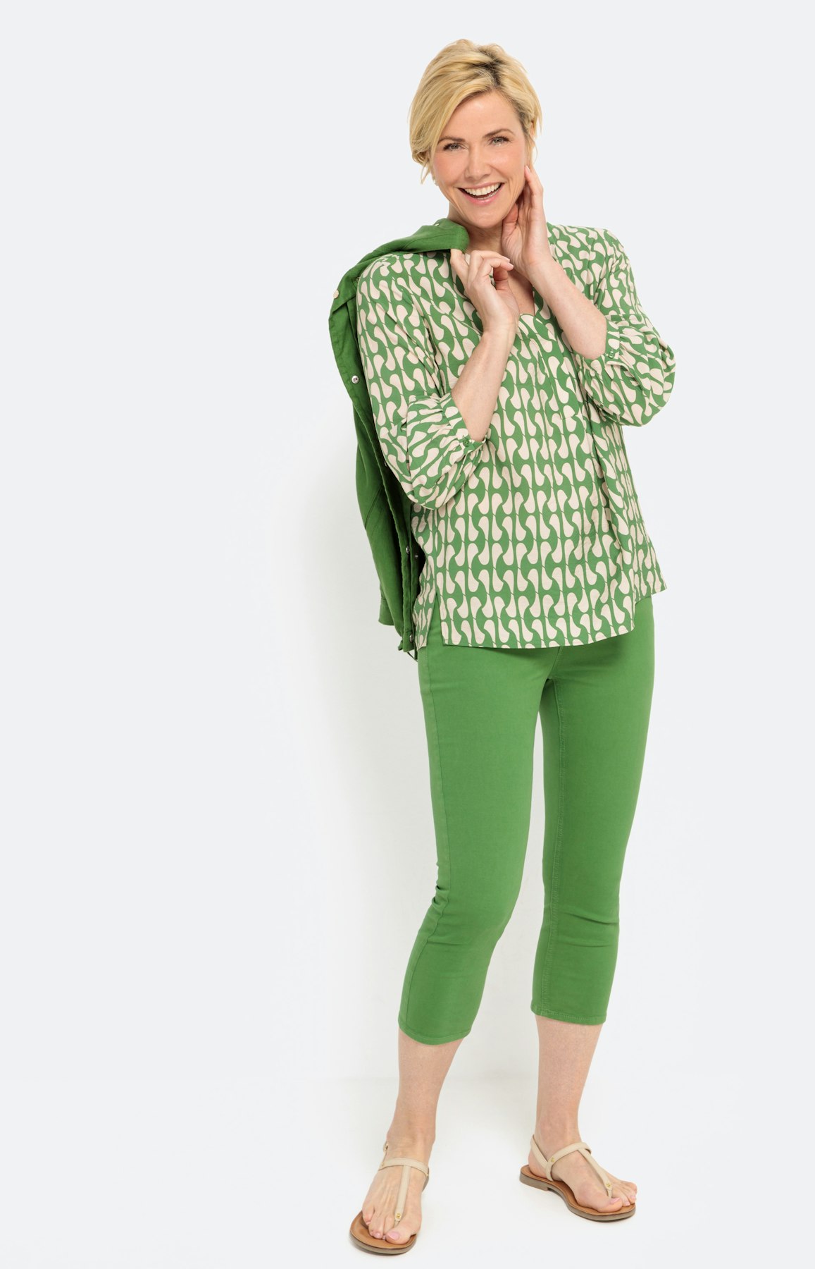 Gedessineerde blouse met 3/4-mouwen