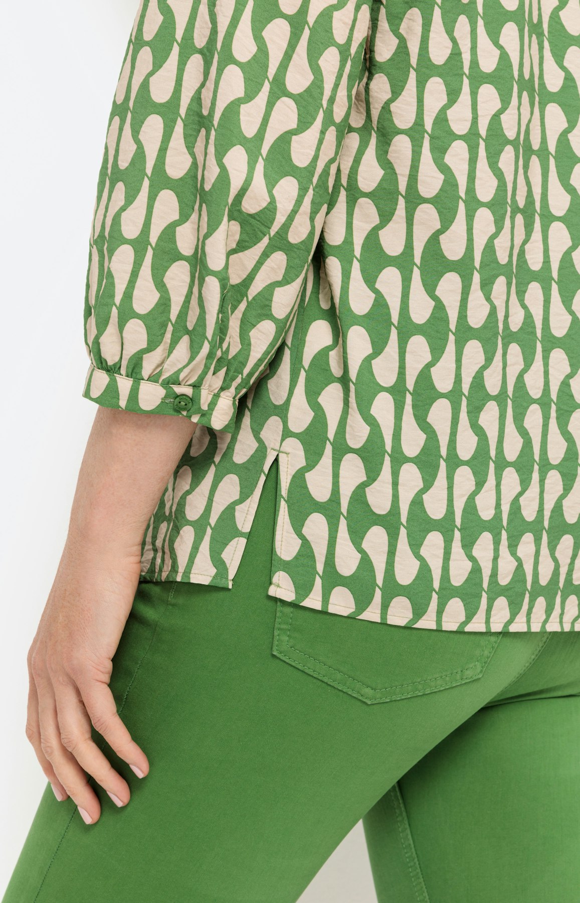 Gedessineerde blouse met 3/4-mouwen