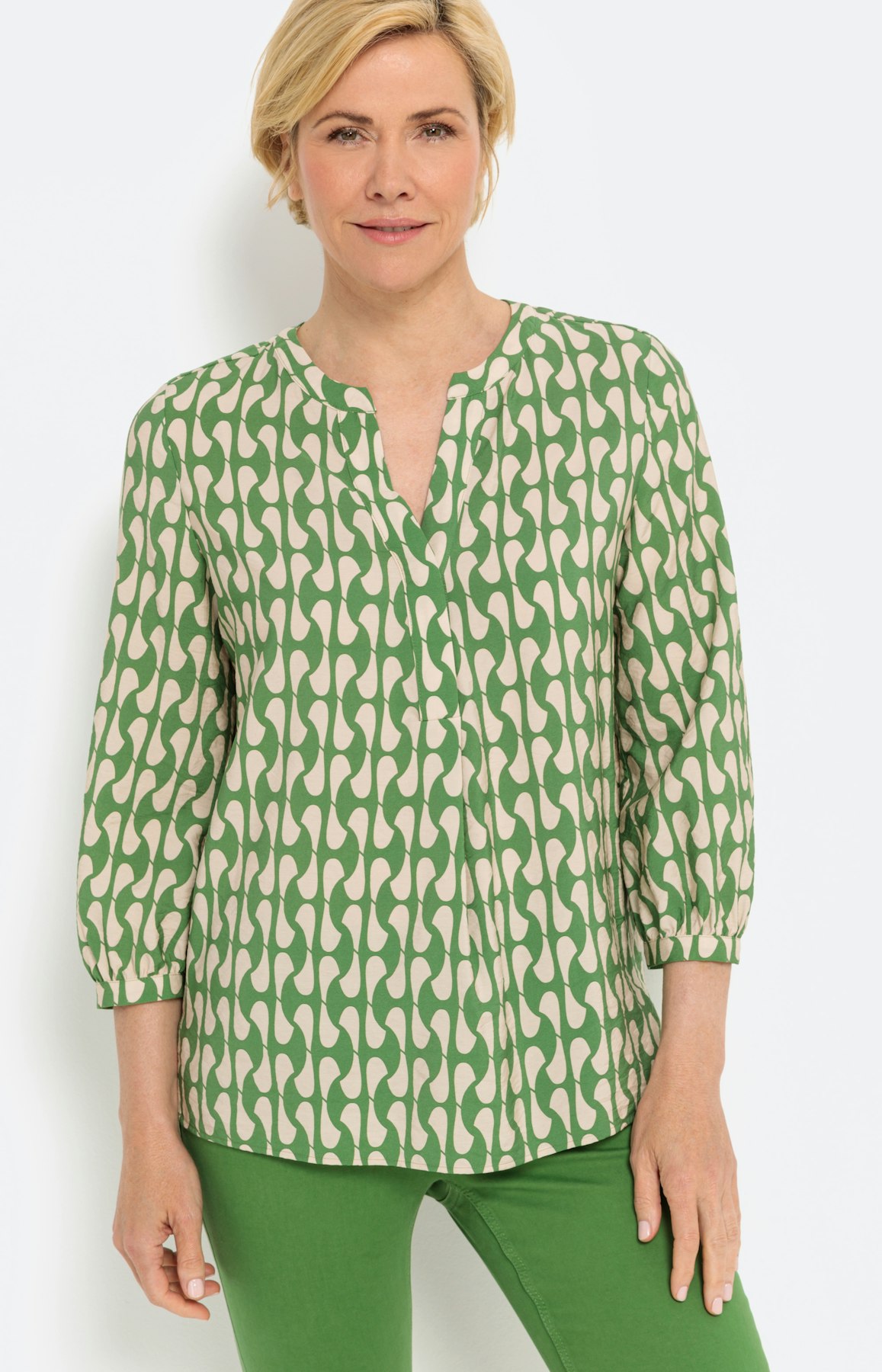 Gedessineerde blouse met 3/4-mouwen