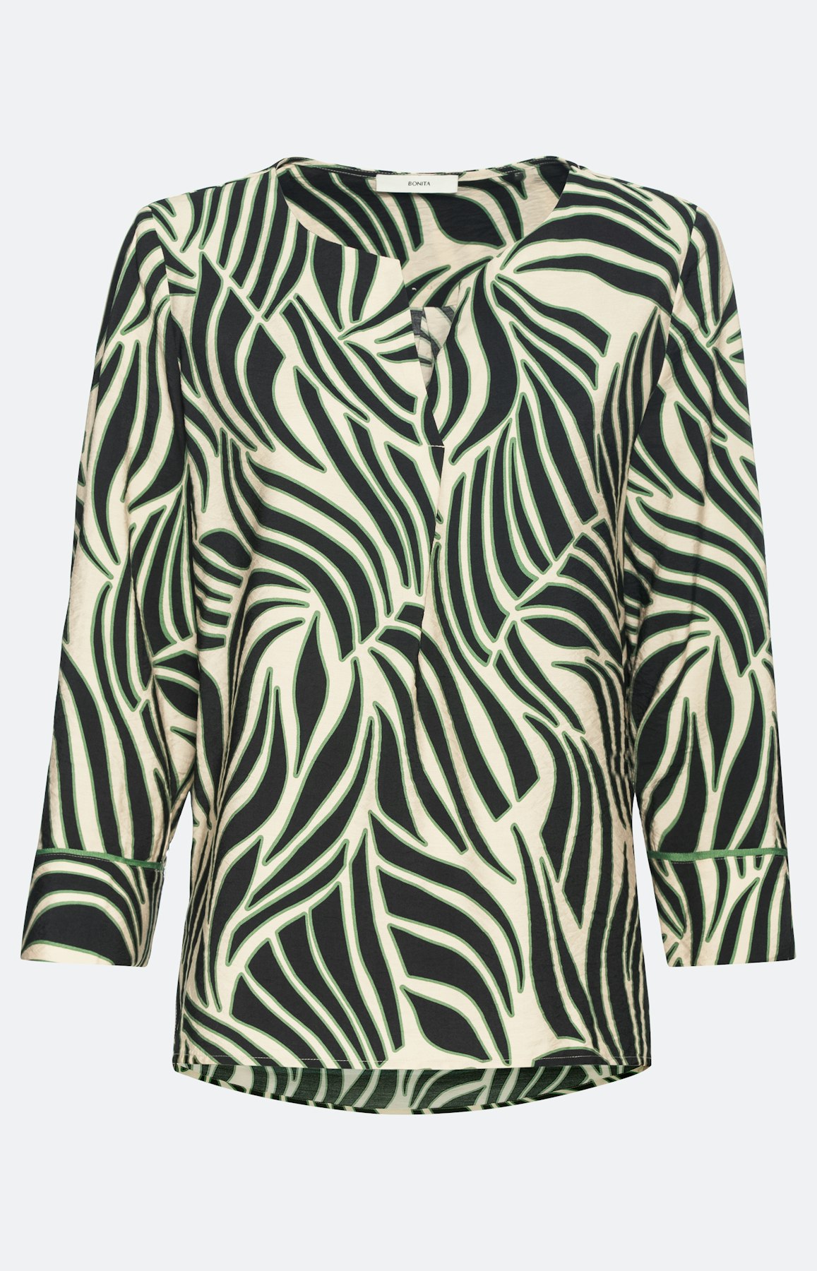 Blouse met 3/4-mouwen en bladerprint