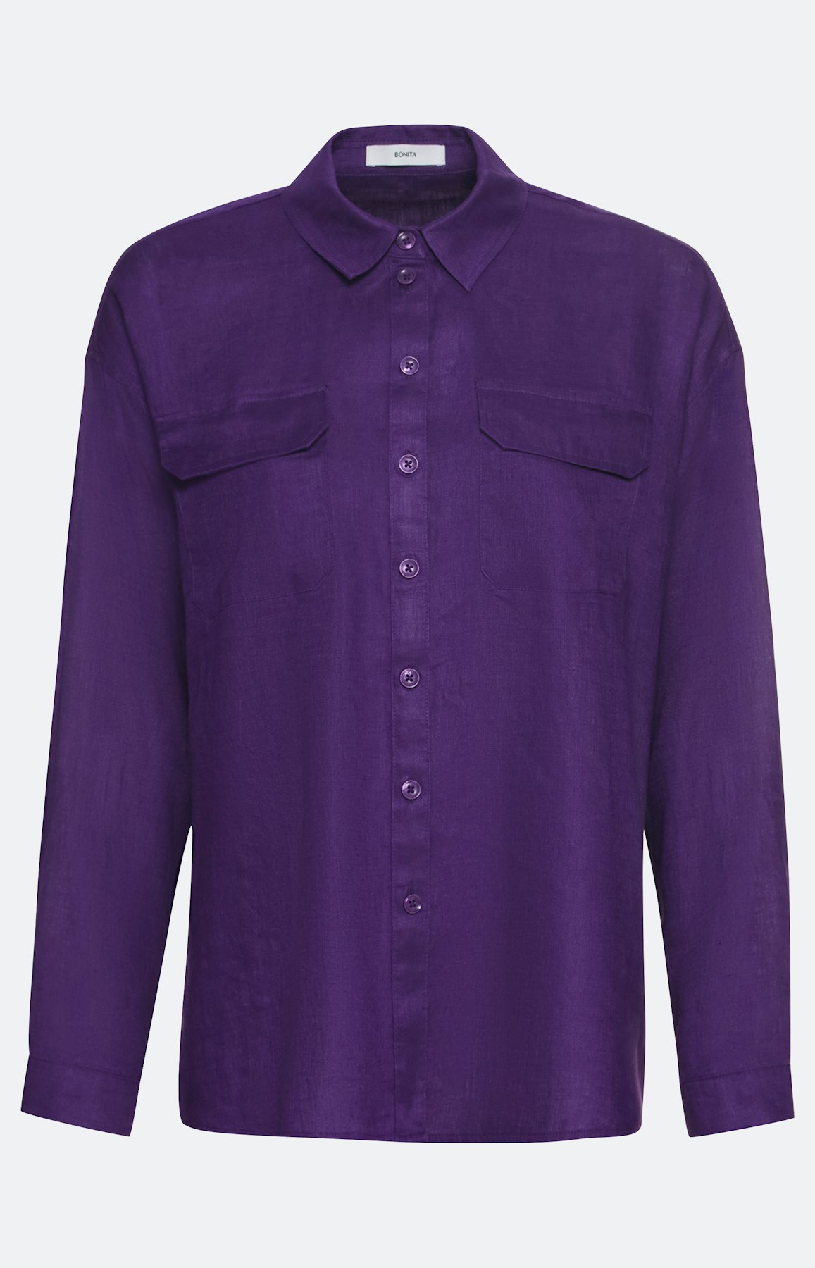 Overhemdblouse van linnen, paars