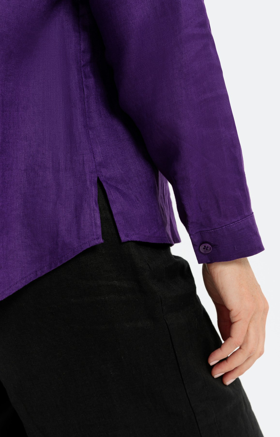 Overhemdblouse van linnen, paars
