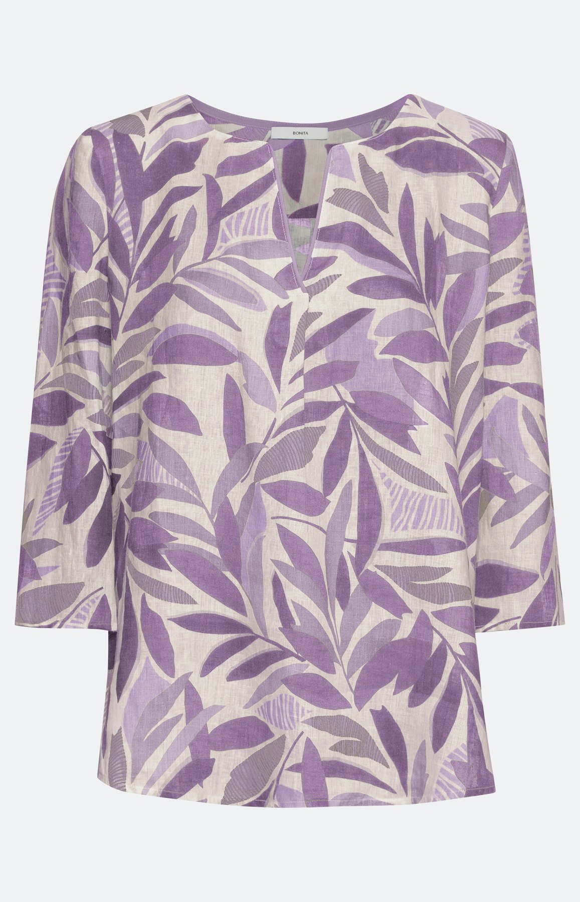 Tuniekblouse van linnen met 3/4-mouwen