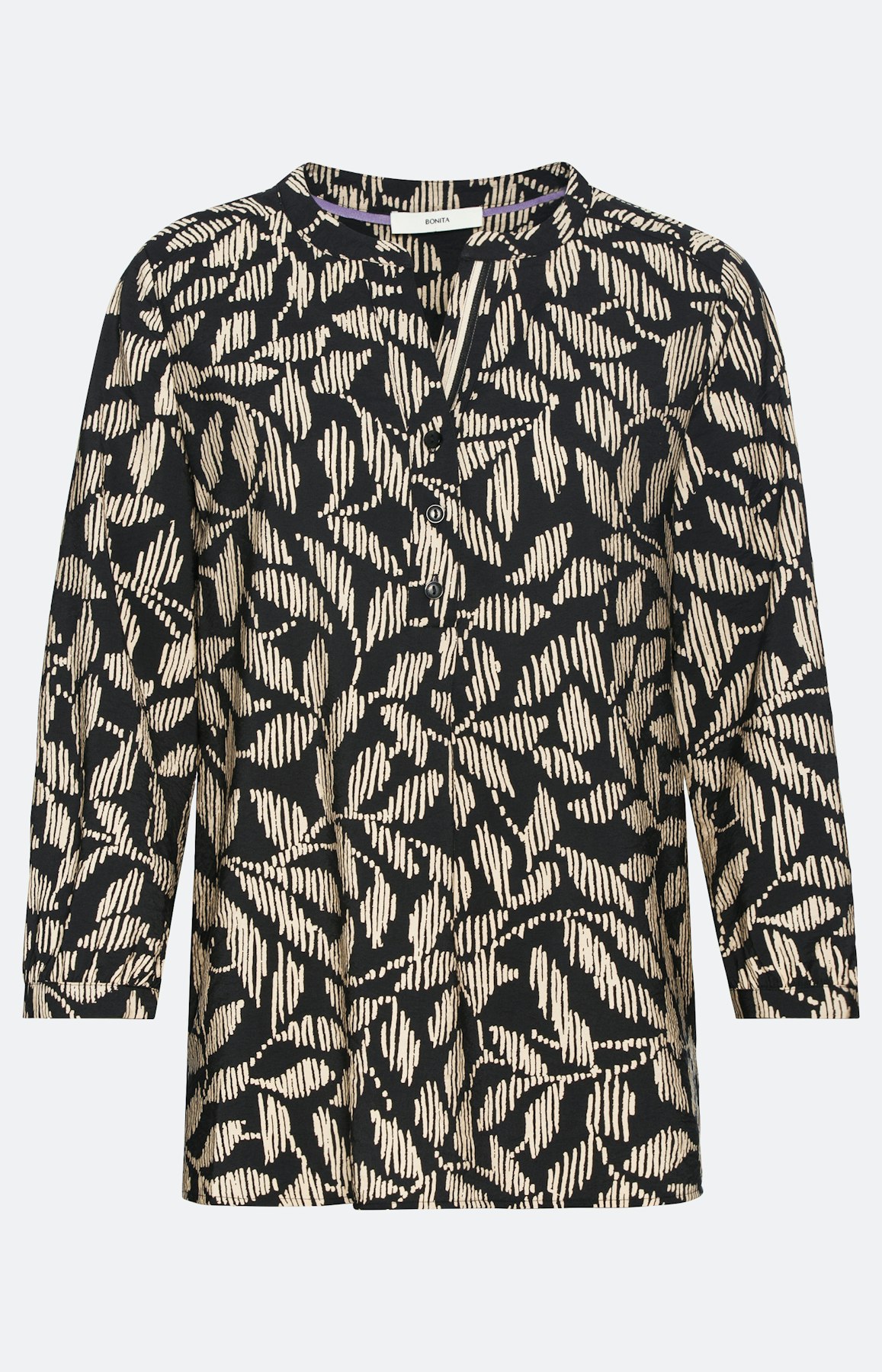 Gemusterte Bluse mit 3/4-Ärmel