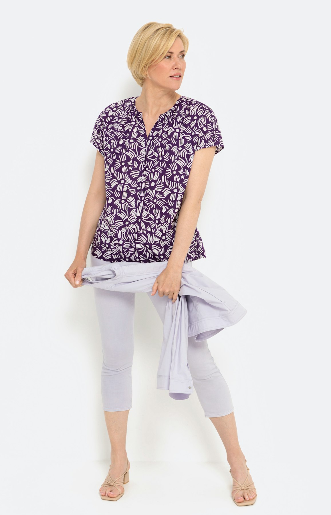 Kurzärmlige Bluse mit All Over-Print