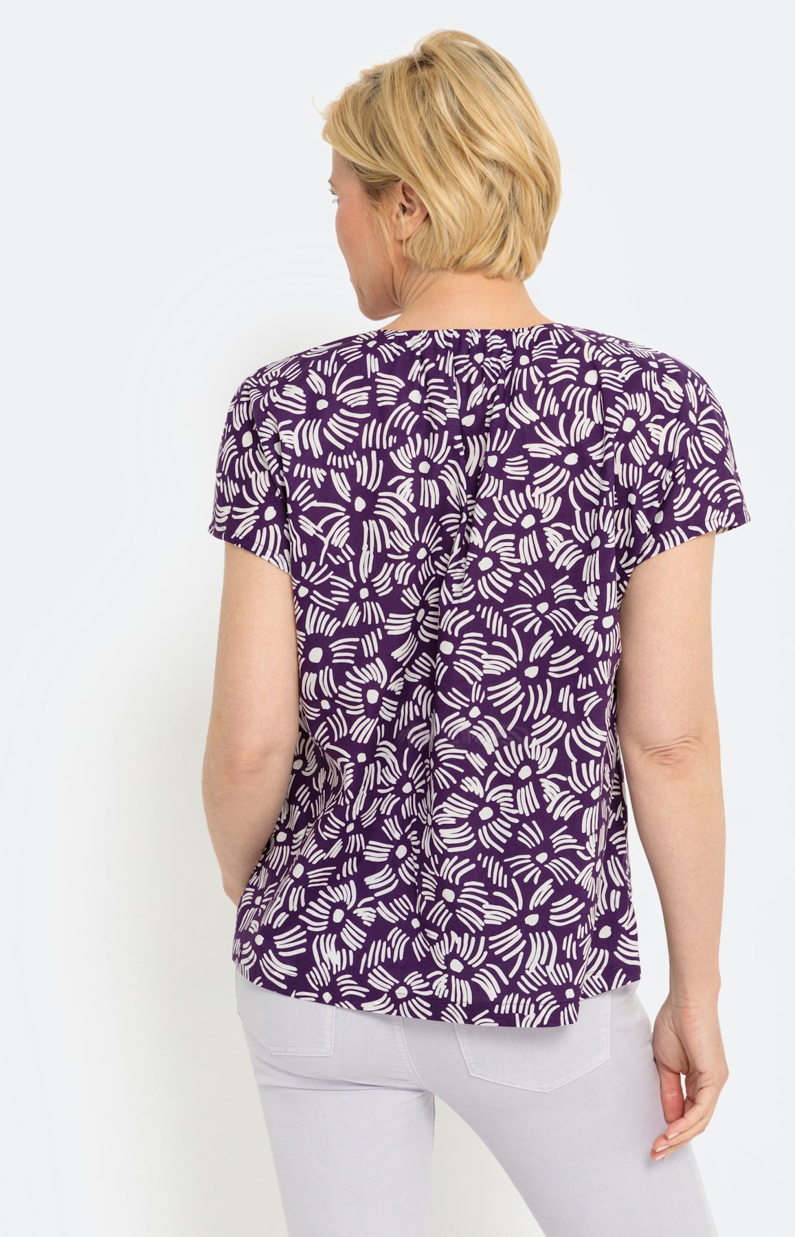 Kurzärmlige Bluse mit All Over-Print