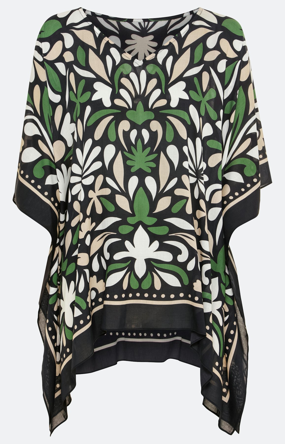 Lichte tuniek, modal, zwart groen
