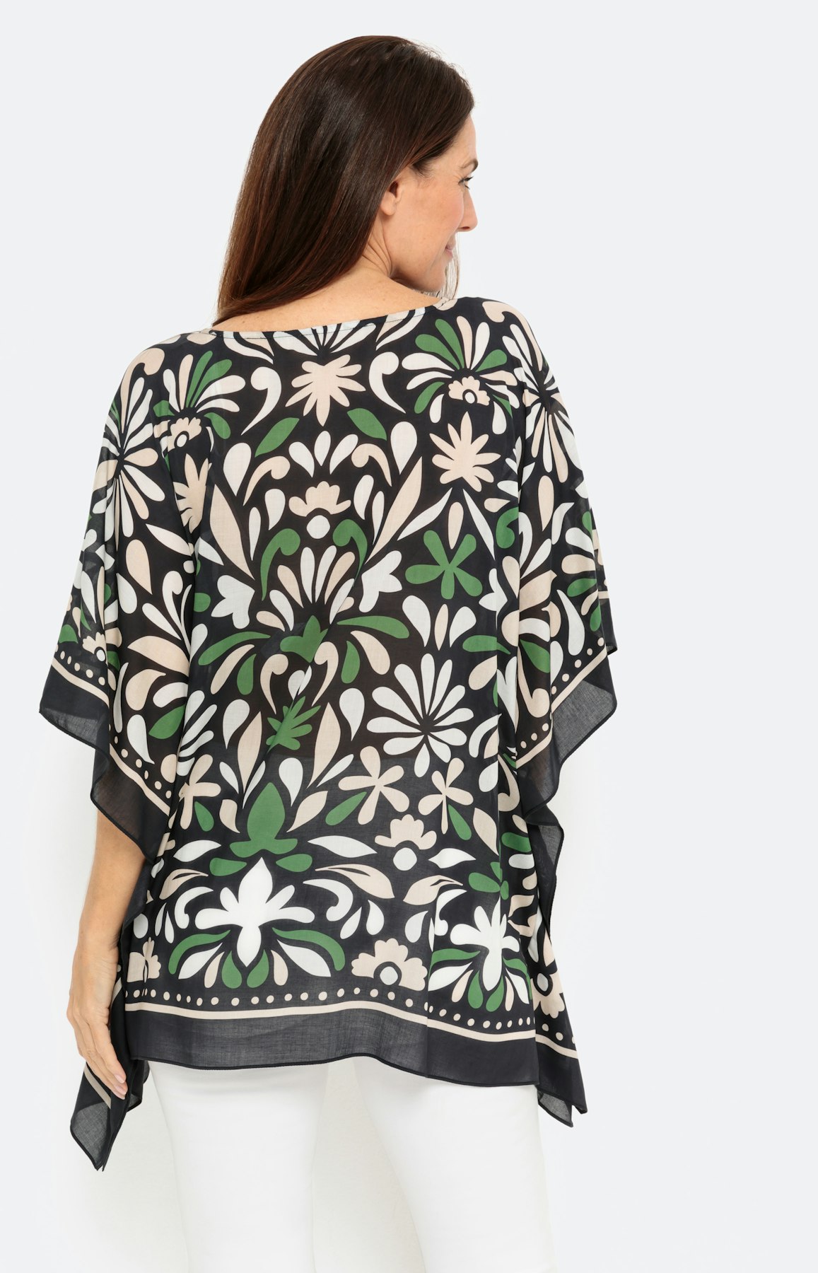 Lichte tuniek, modal, zwart groen