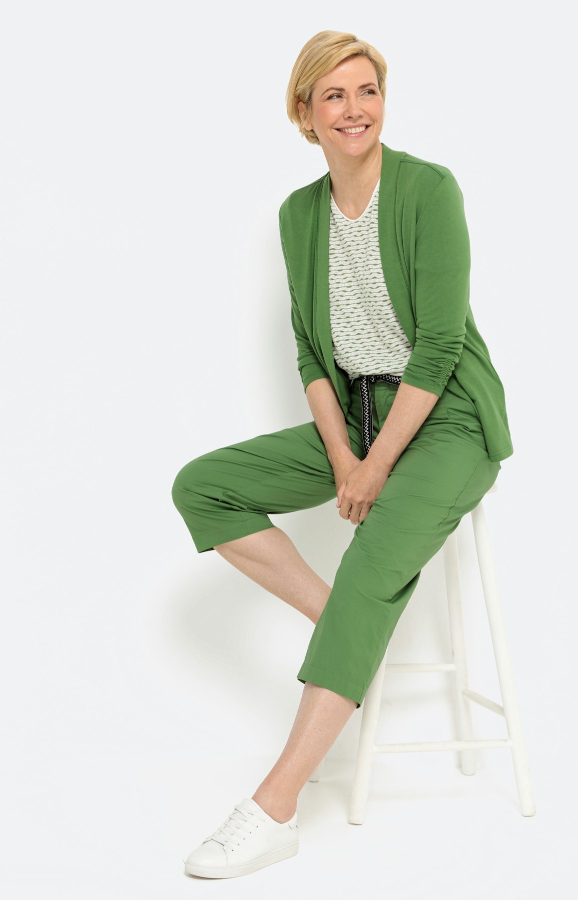 T-shirt met korte mouw en golfstructuur