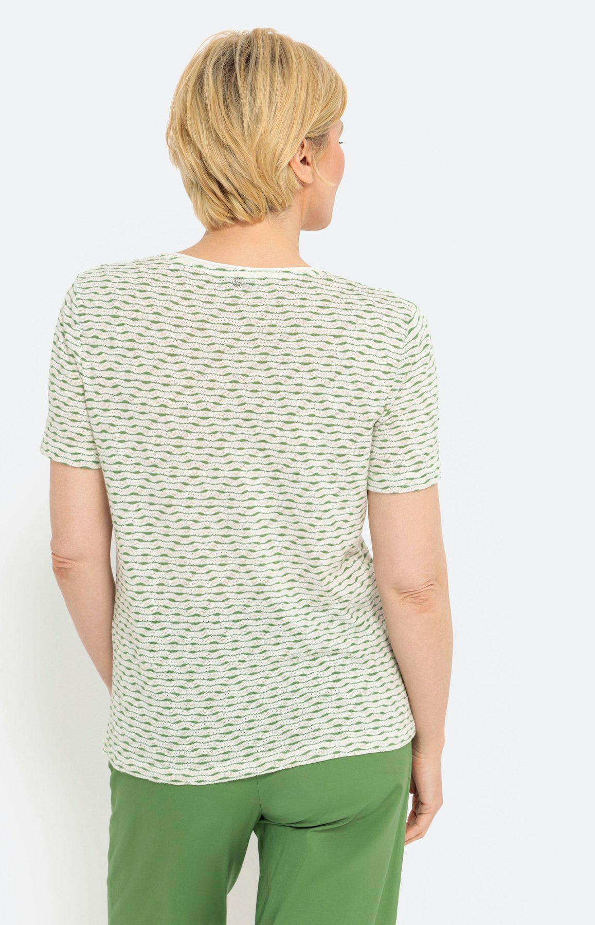 T-shirt met korte mouw en golfstructuur