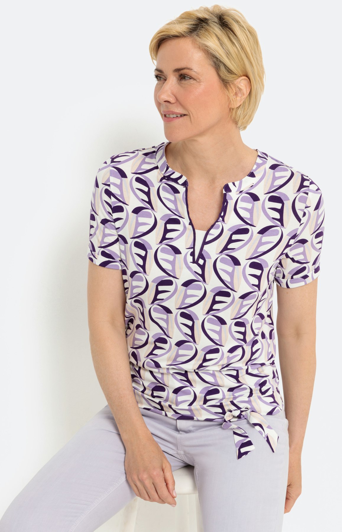 Gemustertes Shirt mit kurzem Arm