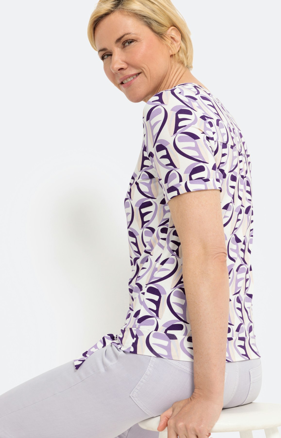 Gemustertes Shirt mit kurzem Arm