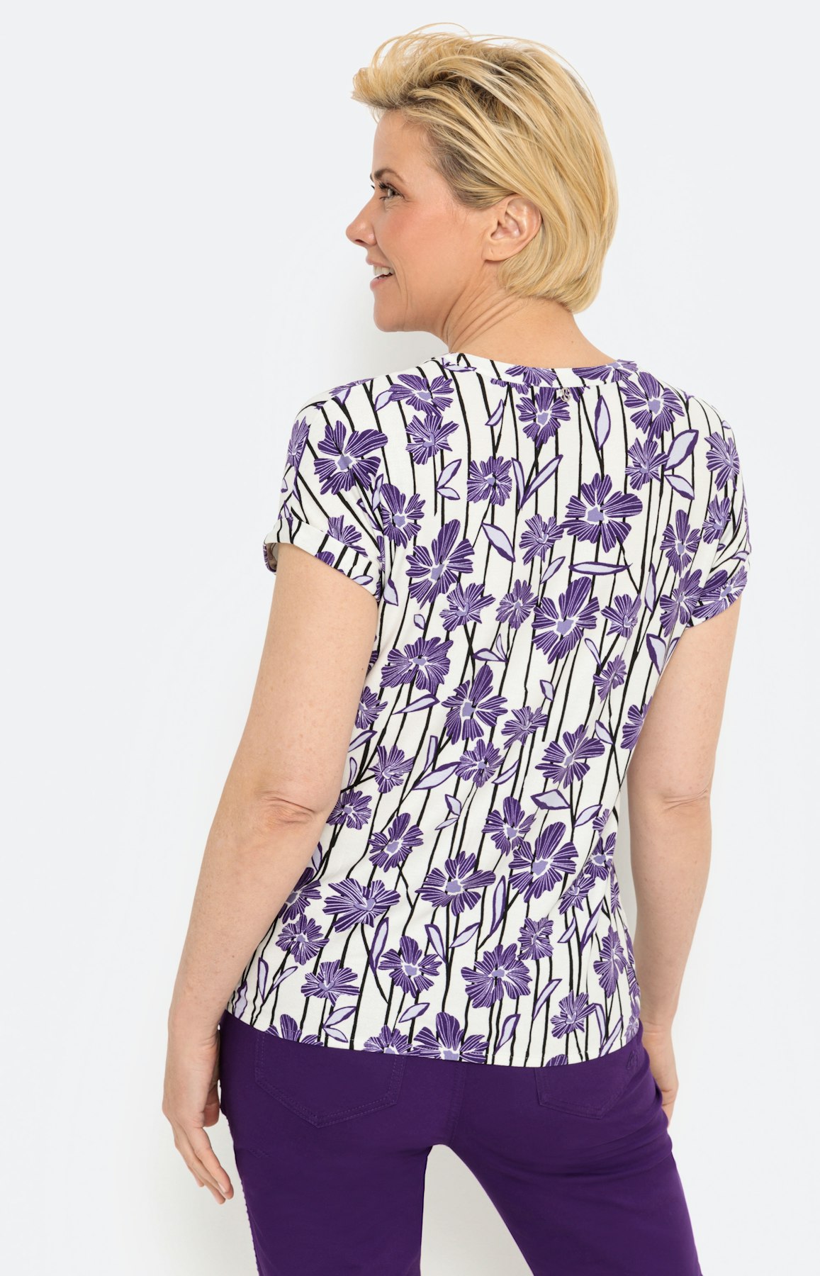 Shirt met korte mouwen en all-over print