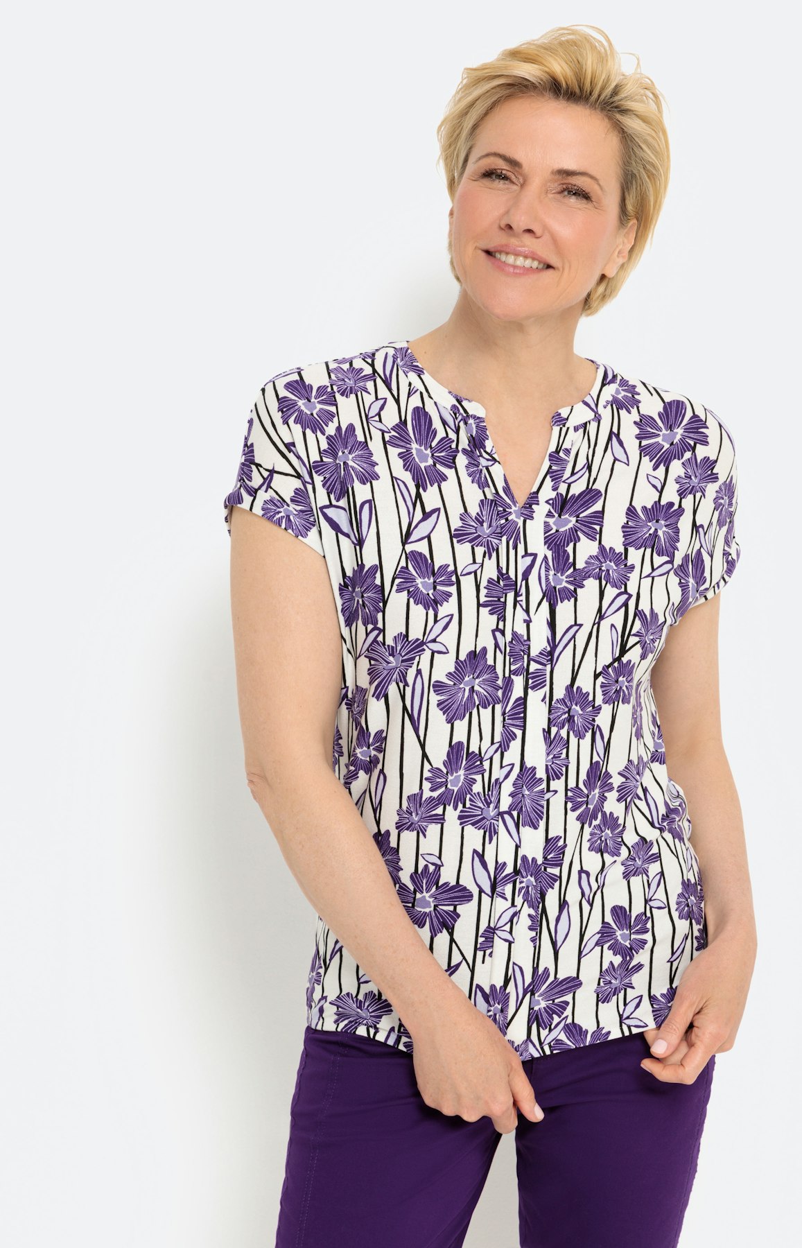 Shirt met korte mouwen en all-over print