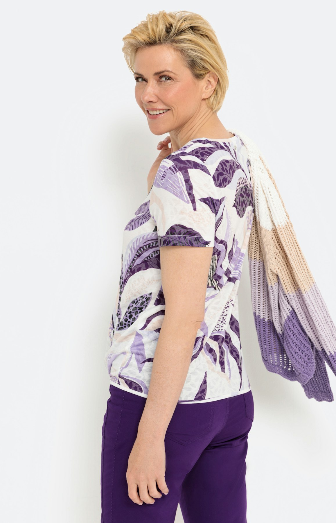 T-shirt met korte mouw en burnout-effect