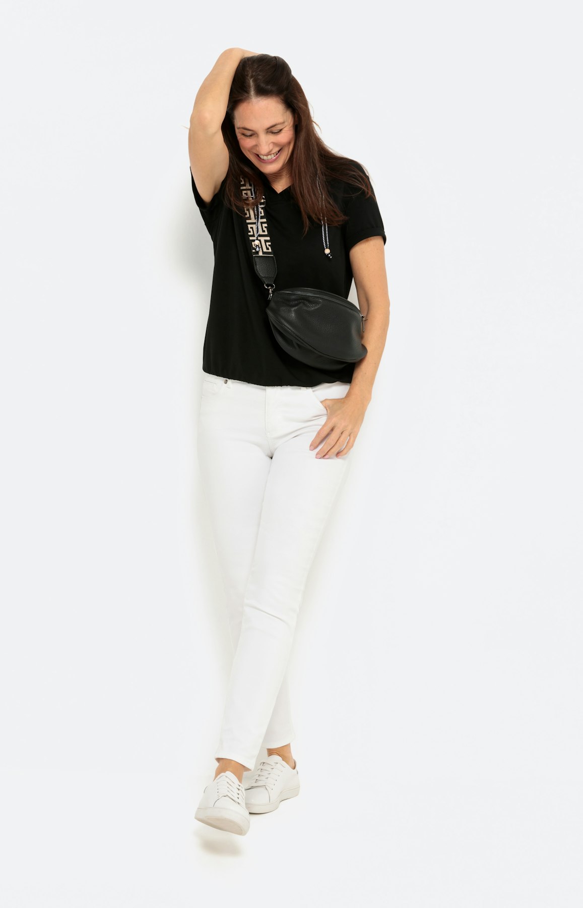 T-shirt met capuchon en korte mouwen