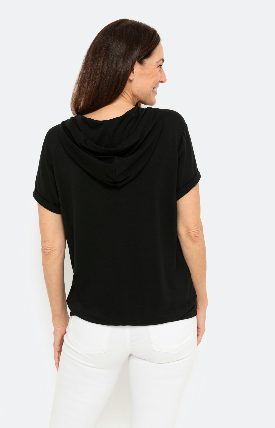 T-shirt met capuchon en korte mouwen