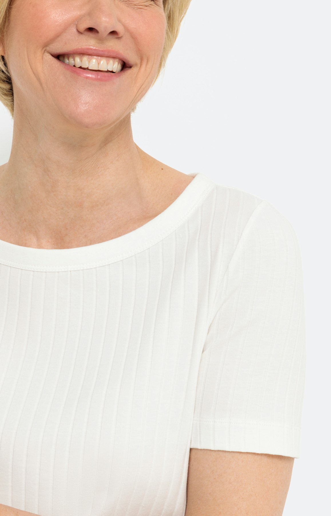 Geribd T-shirt met korte mouwen