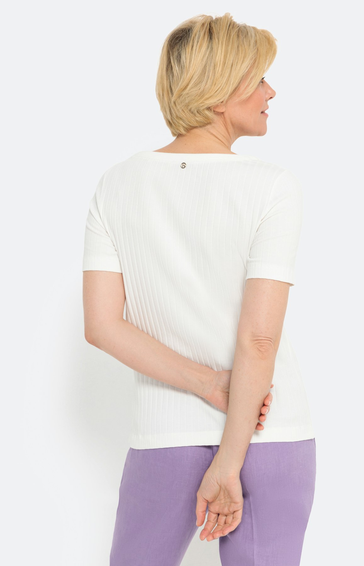 Geribd T-shirt met korte mouwen