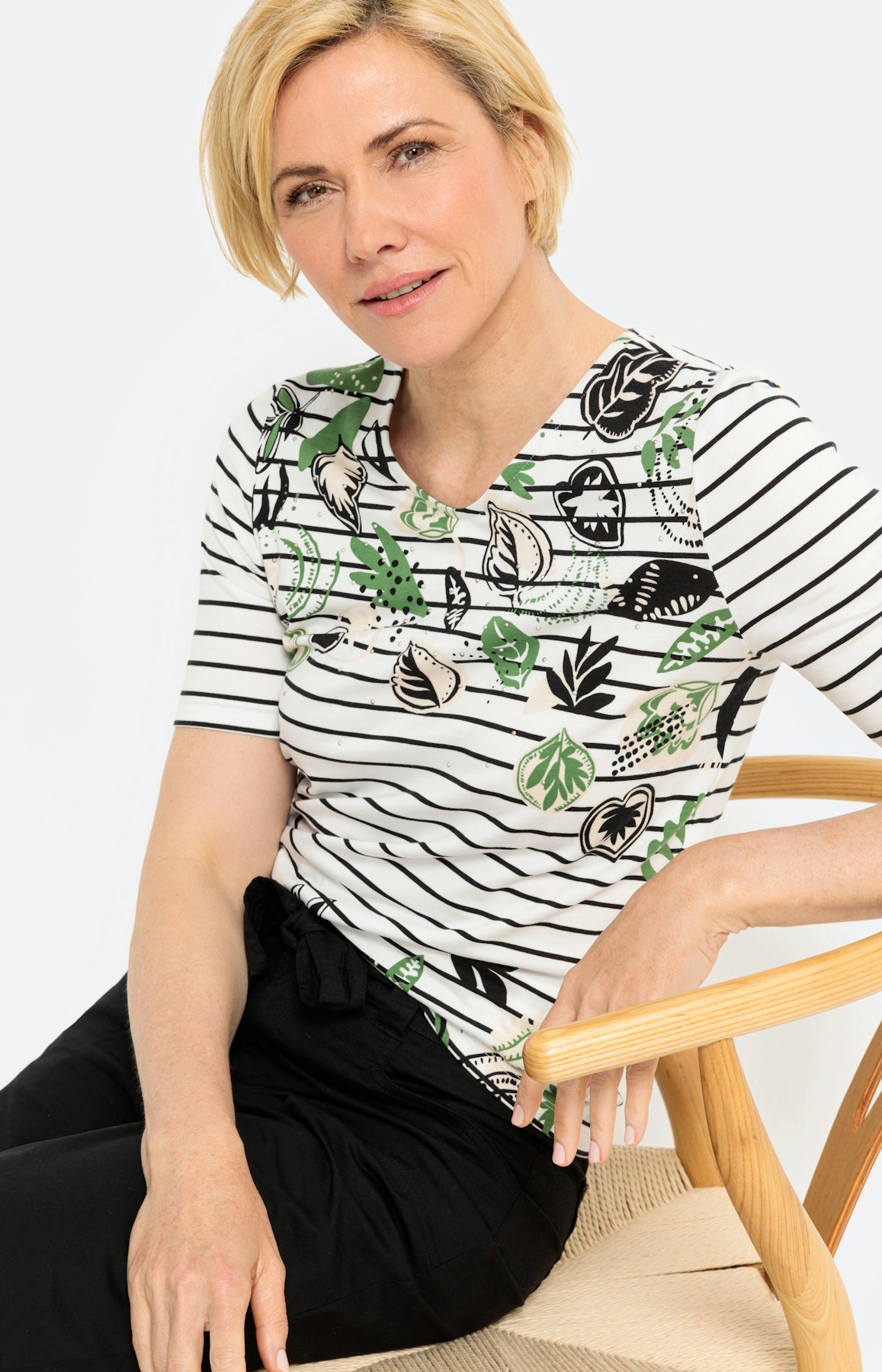 Shirt met korte mouwen en panneaux-print